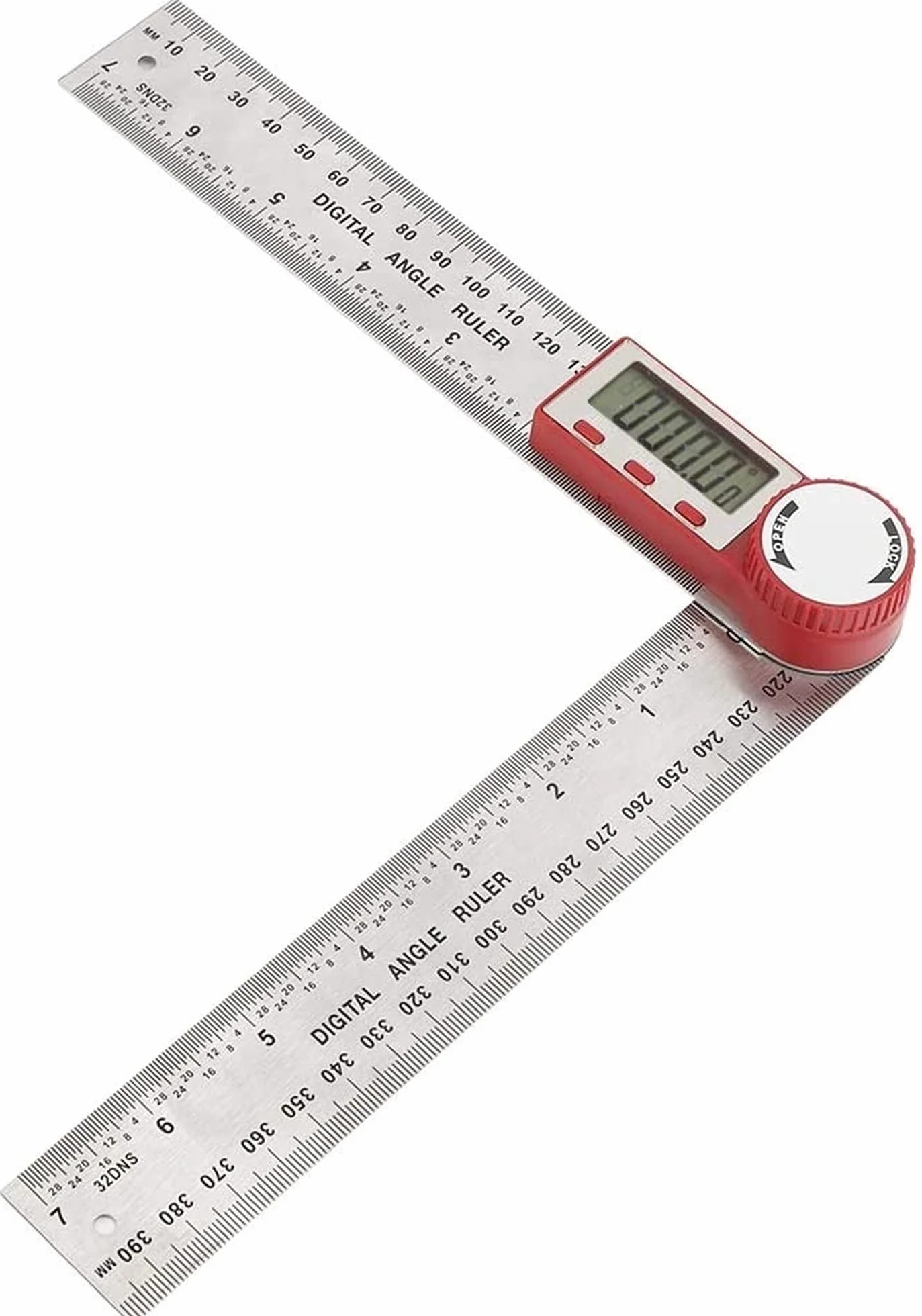 Linijka lokalizacyjna narzędzia pomiarowego, pomiar linijki, trwałe kąt wielofunkcyjny duży kąt pomiarowy instrument pomiarowy elektroniczny cyfrowy kąt wyświetlacza linijka kątów drewna (2 szt.)