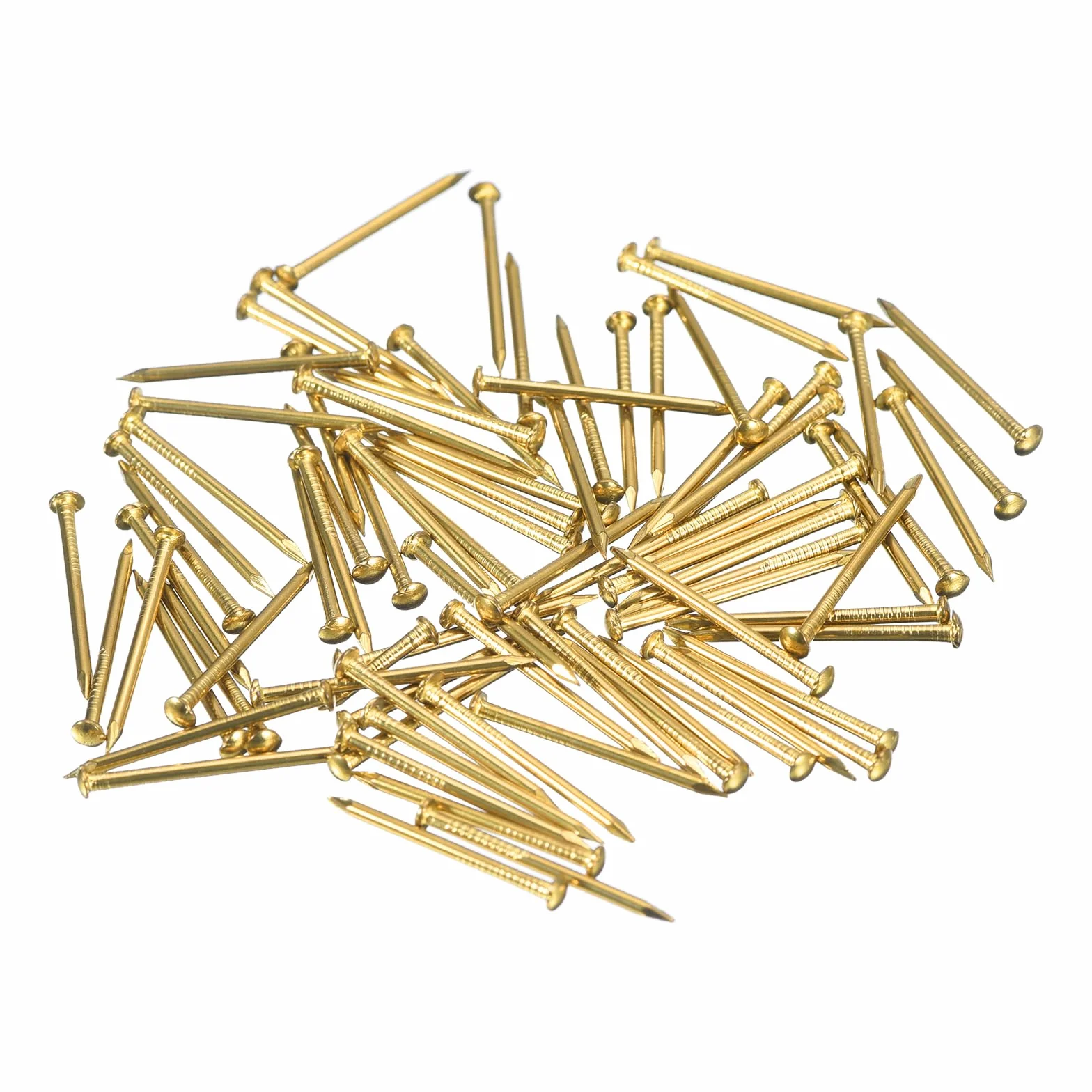QUARKZMAN 280 sztuk małych gwoździ 1,2 x 20 mm (DxL), małe mosiężne gwoździe, okucia, okrągła głowica, mosiężne gwoździe do drewna, projektów DIY, dekoracyjnych pudełek, gospodarstwa domowego, odcień