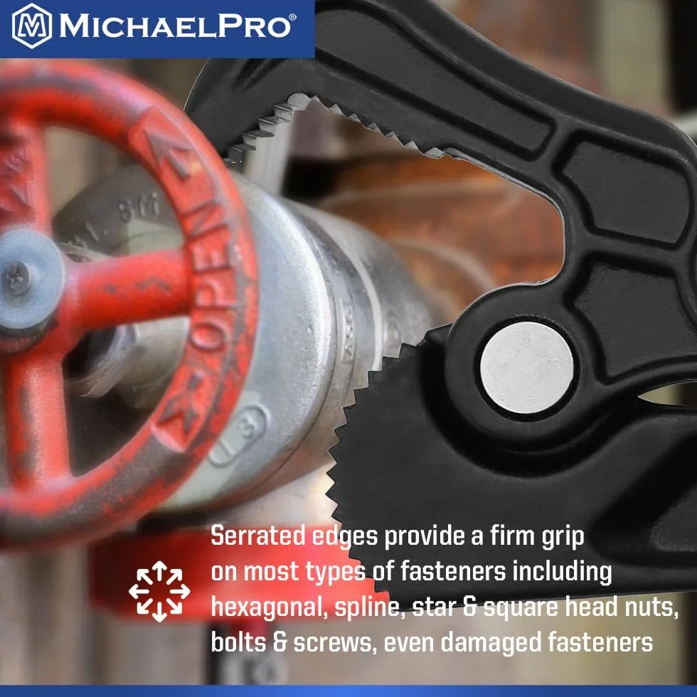 MichaelPro Samoregulujący klucz do rur, 28-calowy klucz wielofunkcyjny, regulowany klucz hydrauliczny, średnica zacisku do 28 mm, klucz regulacyjny z głowicą obrotową