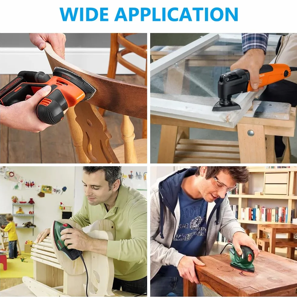 URAQT 22 szt. Black and Decker podkładki szlifierskie do myszy, podkładki szlifierskie do myszy z 2 dodatkowymi wymiennymi głowicami, ziarnistość 80, pasują do szlifierki palmowej Black and Decker