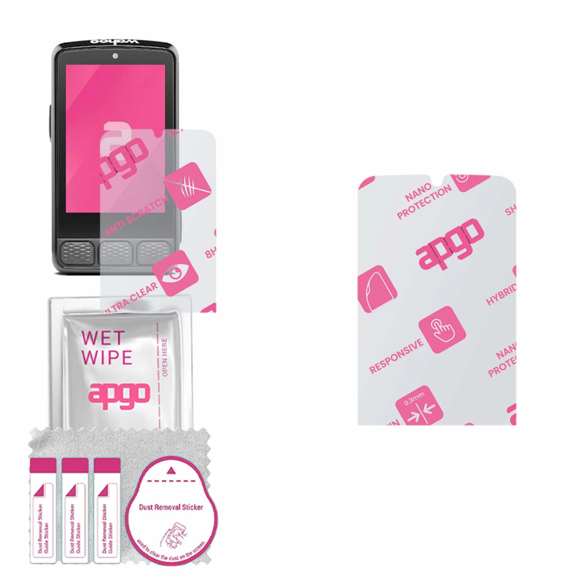 apgo Hybrid Glass Screen Protector do Wahoo Elemnt Roam 3, szkło hybrydowe, zamiennik hartowanego