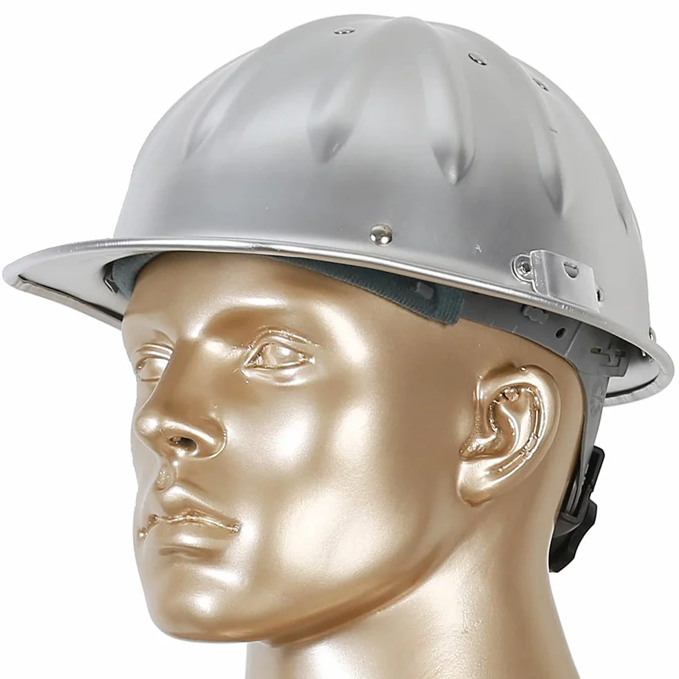Kask ochronny, aluminiowe twarde kapelusze ochronne kask z pełnym rondem Wzmocnienie ze stopu aluminium na górze jest bezpieczniejsze i bardziej skuteczne, aby zapobiec przebiciu