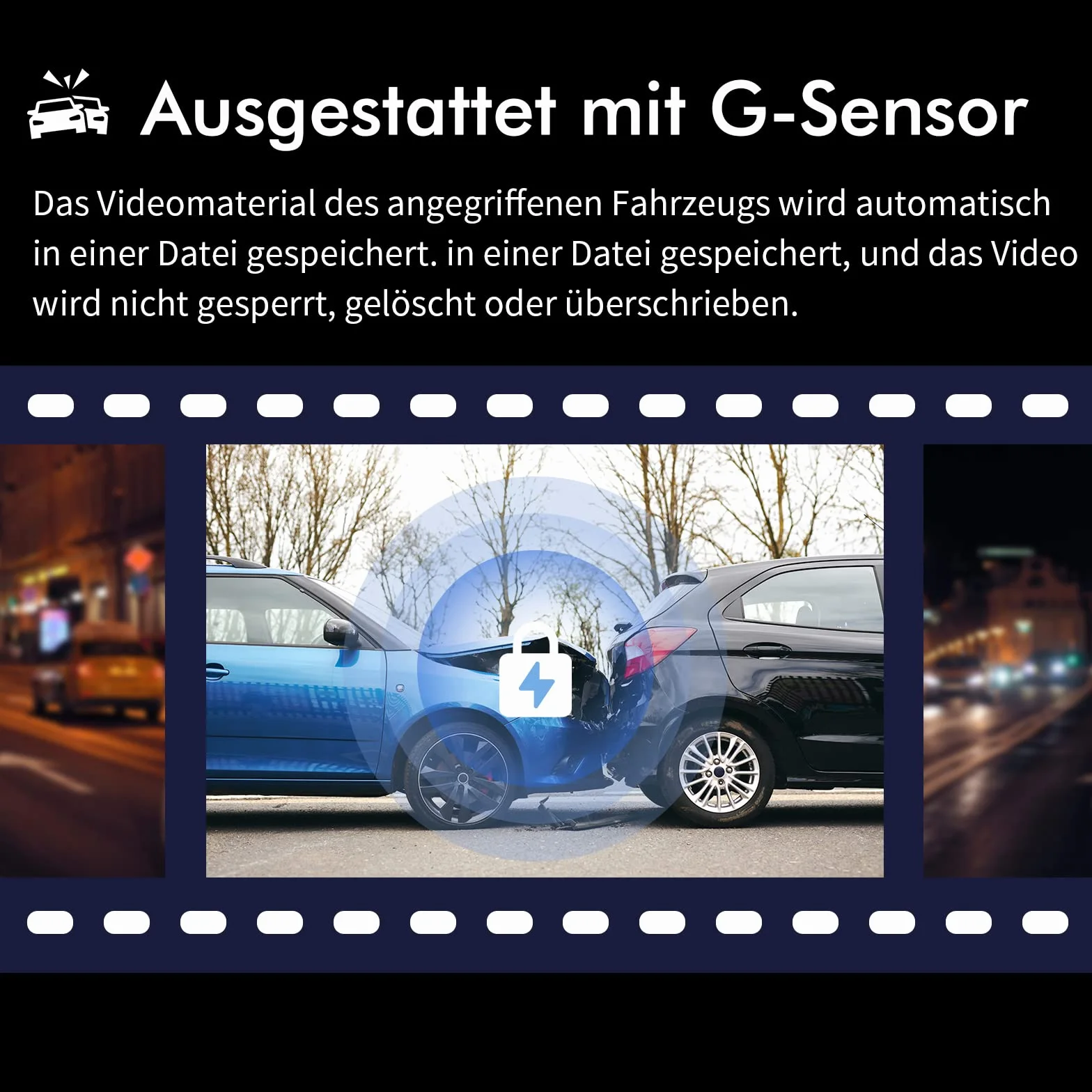 2K Dash Cam Auto, KAWA 1440P Full QHD Telekamera Auto 360° Ogólny obrotowy Wi-Fi Incorporato, Sorveglianza di Parcheggio 24h e G-Sensor, 145° Grandangolo, WDR z widokiem Notturna Eccellente