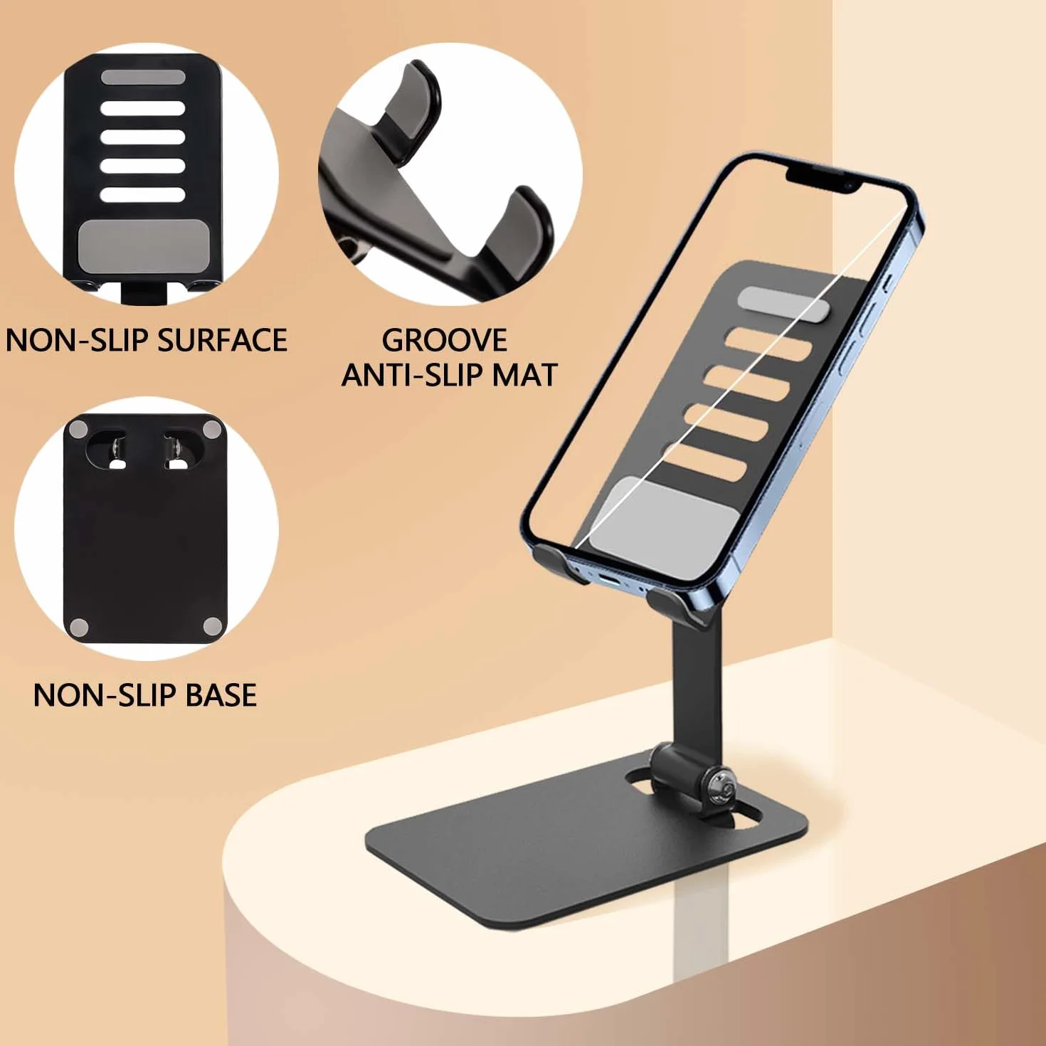 AiTodos Uchwyt na telefon komórkowy regulowany czarny do tabletu Phone 14 Pro Max Air Mini