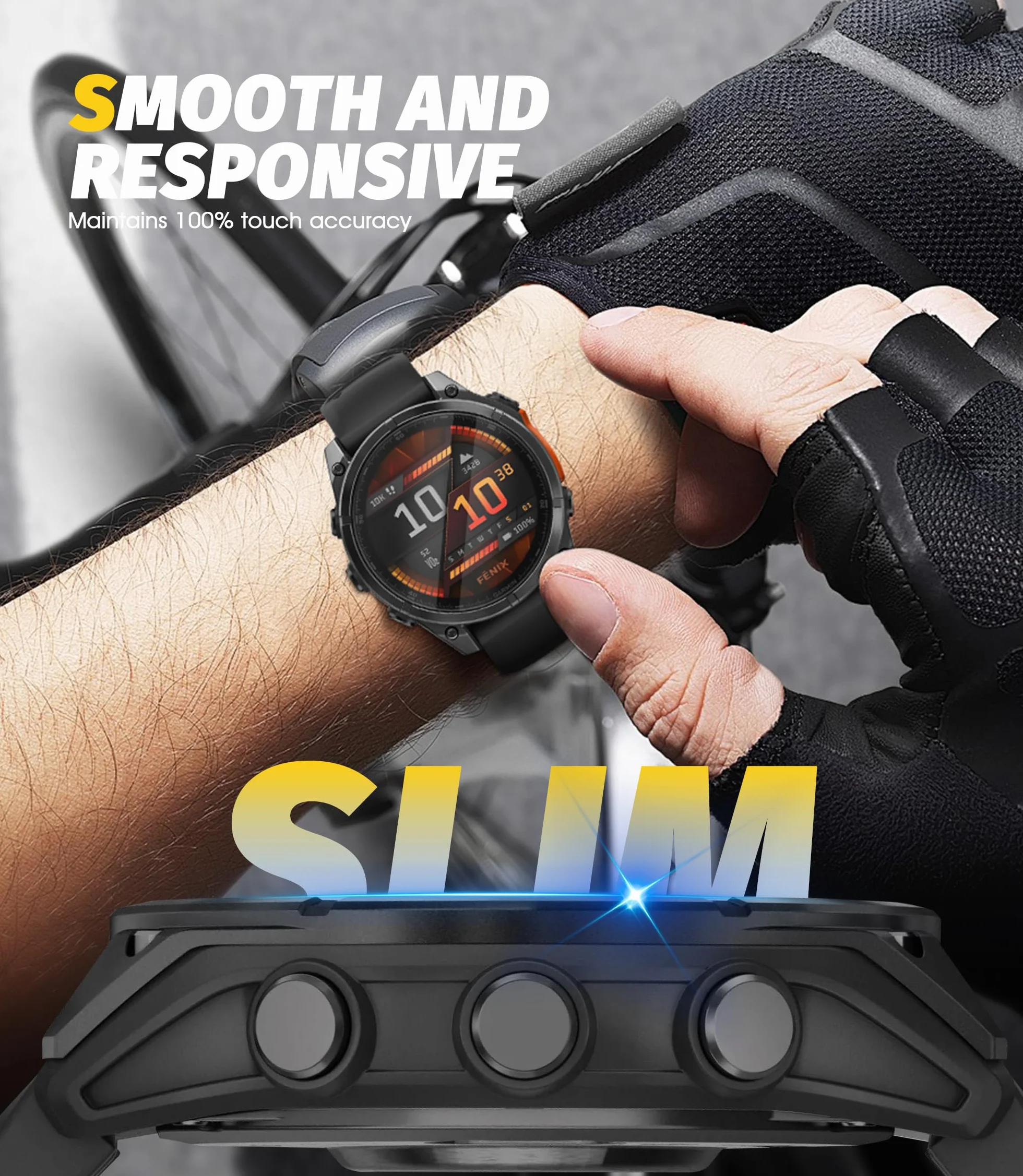 NEWZEROL 3 szt. Ochraniacz ekranu kompatybilny z Garmin Fenix 8 Amoled 47mm z ramą montażową, Anti-scratch 9H Folia ochronna ze szkła hartowanego o wysokiej rozdzielczości