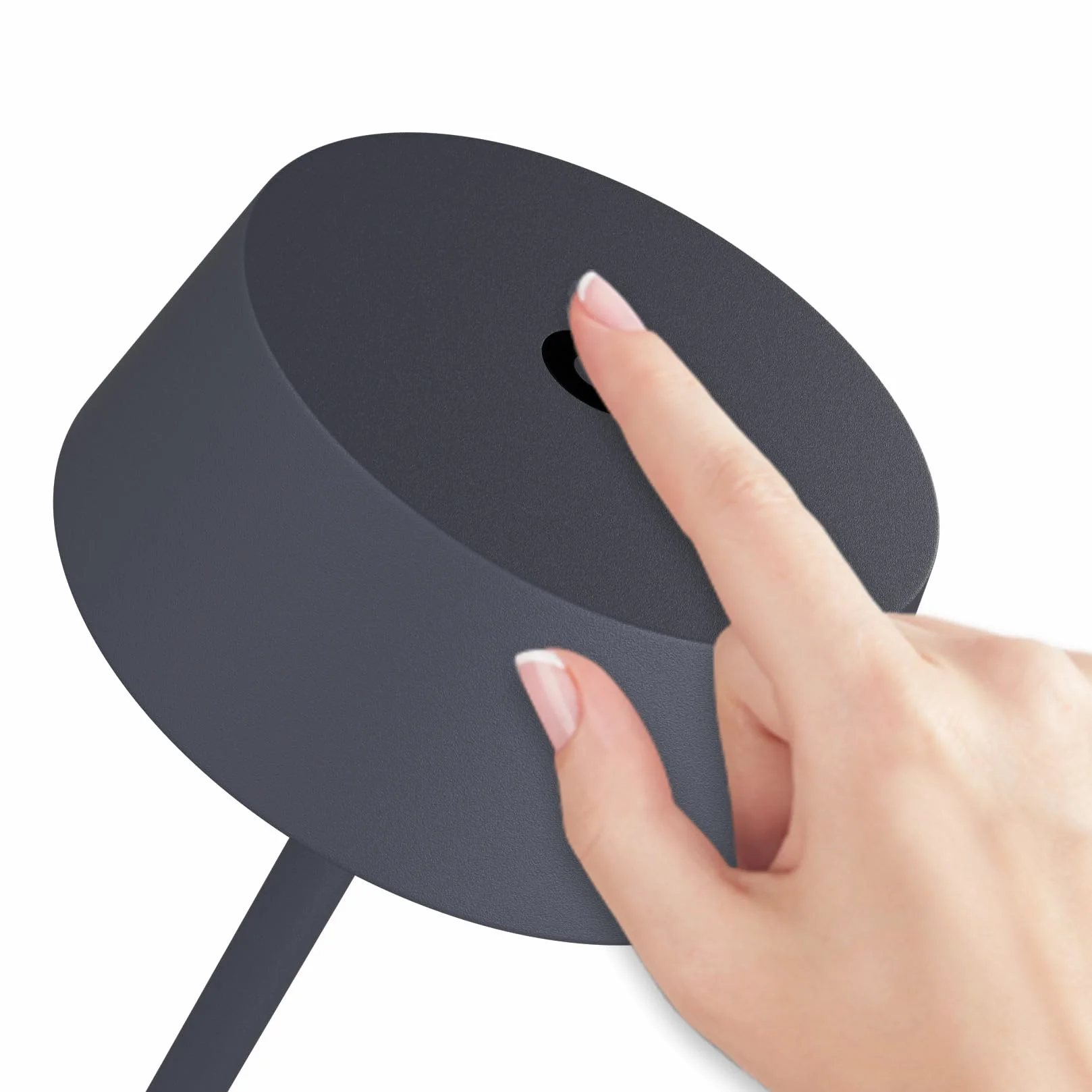 K-Bright 2 sztuki Regulowana LED akumulatorowa lampka stołowa do wnętrz i na zewnątrz, ładowalna, ciepła kolor światła 3000K, wodoodporna lampka stołowa na zewnątrz i do wnętrz, antracyt