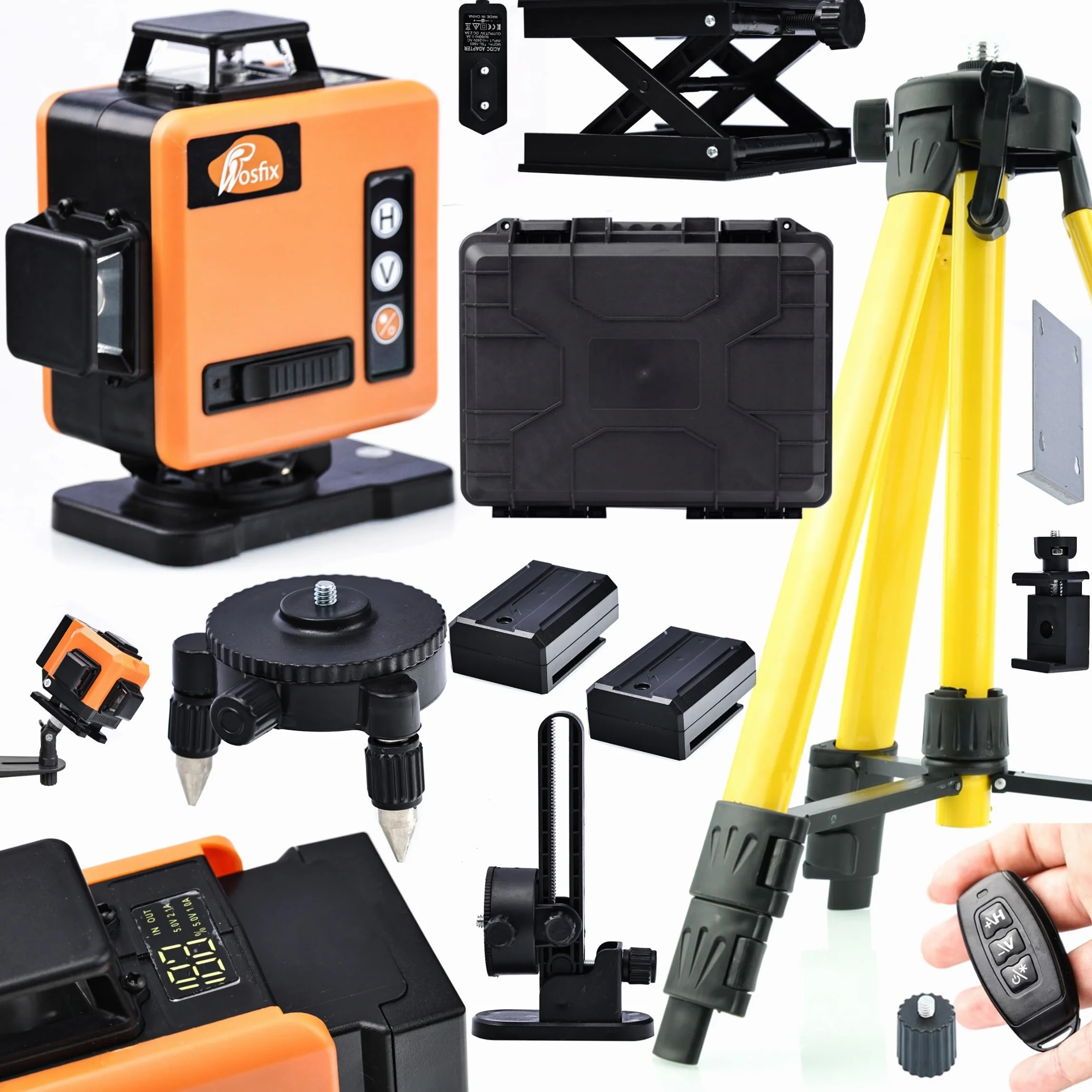 LASER KRZYŻOWY POZIOMICA LASEROWA 360 WYŚWIETLACZ 2AKU STATYW WALIZKA + AKC