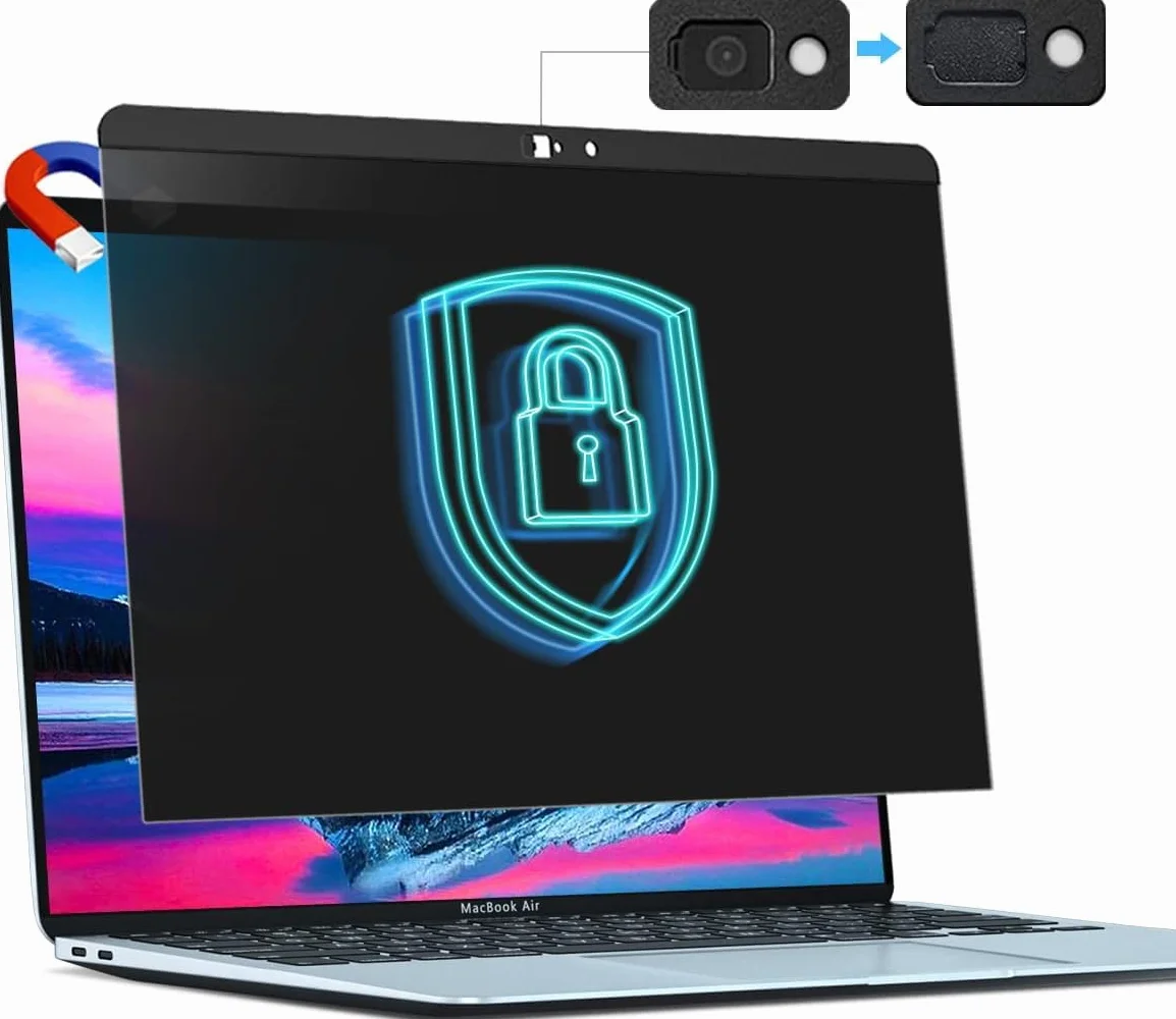 STARY Ekran prywatności Macbook Pro 33 cali, magnetyczny, zdejmowany, przeciwodblaskowy ekran prywatności Macbooka Pro 13-calowy układ M1/M2 (2016-2022) i Macbook Air 13" (2018-2021) z osłoną aparatu