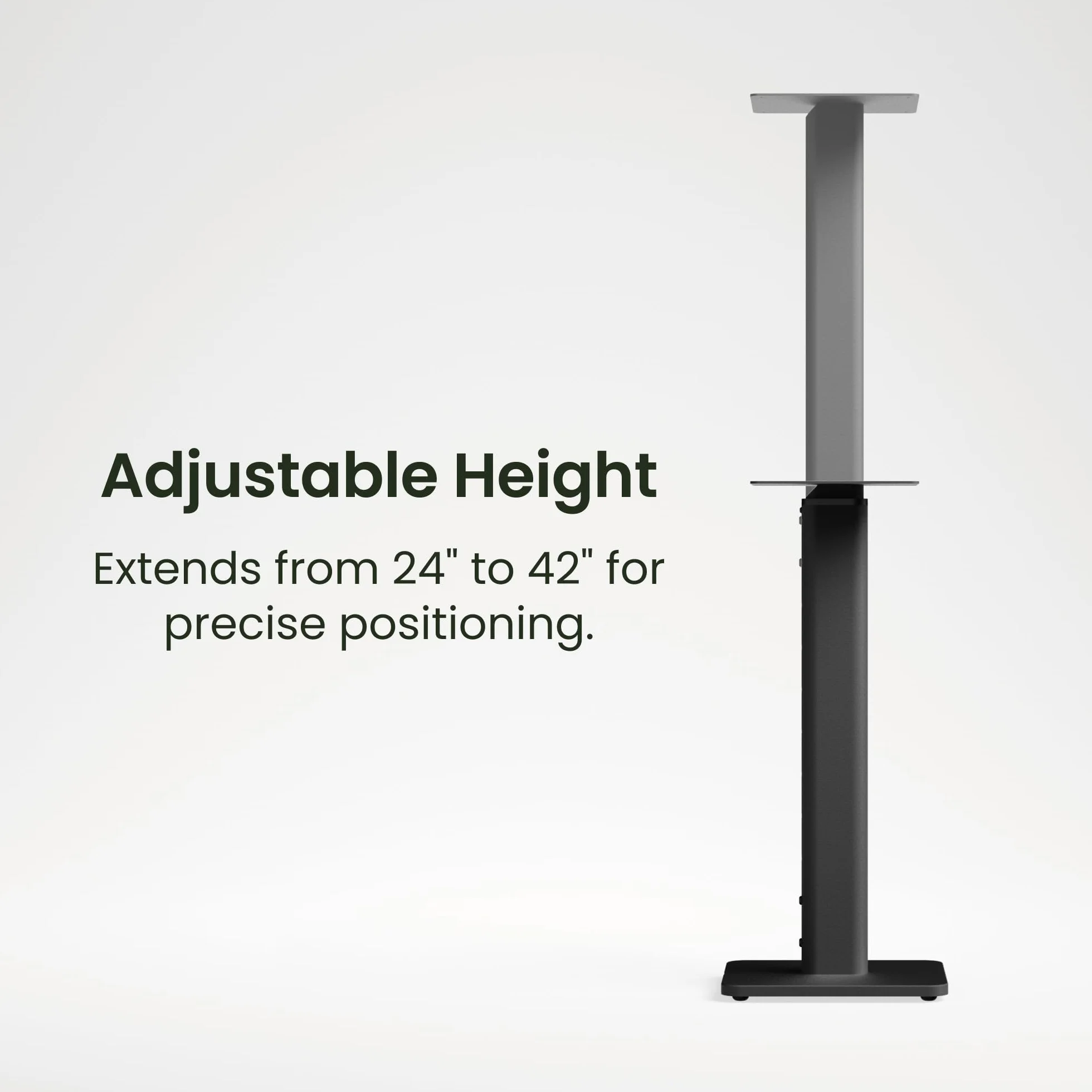 Kanto SPH Uniwersalne stojaki na głośniki podłogowe z regulacją wysokości, do głośników półkowych do 13,6 kg, regulacja wysokości 61 cm - 106 cm, wewnętrzne zarządzanie kablami, para, czarne