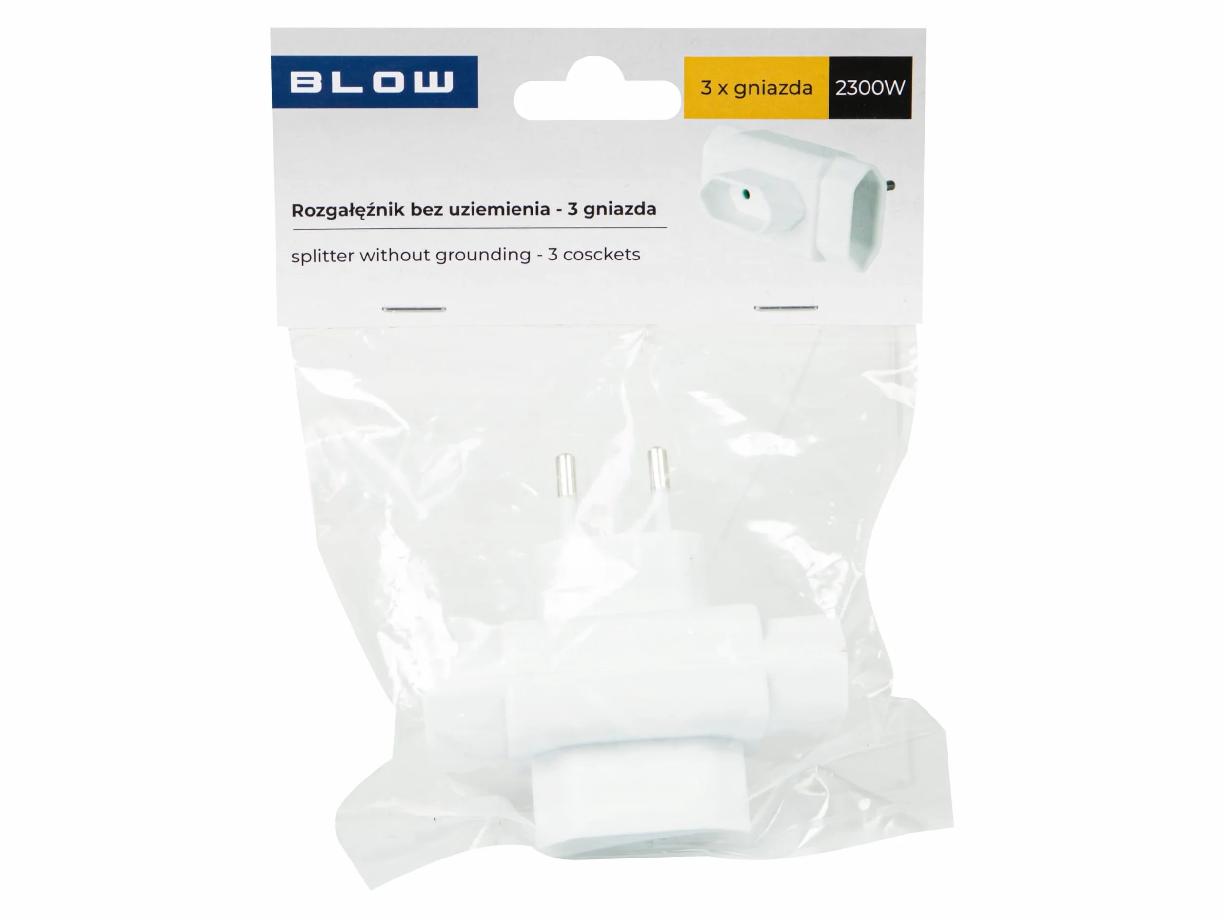 Blow Rozgałęźnik 3 Gniazda 230V 2,5A Płaskie