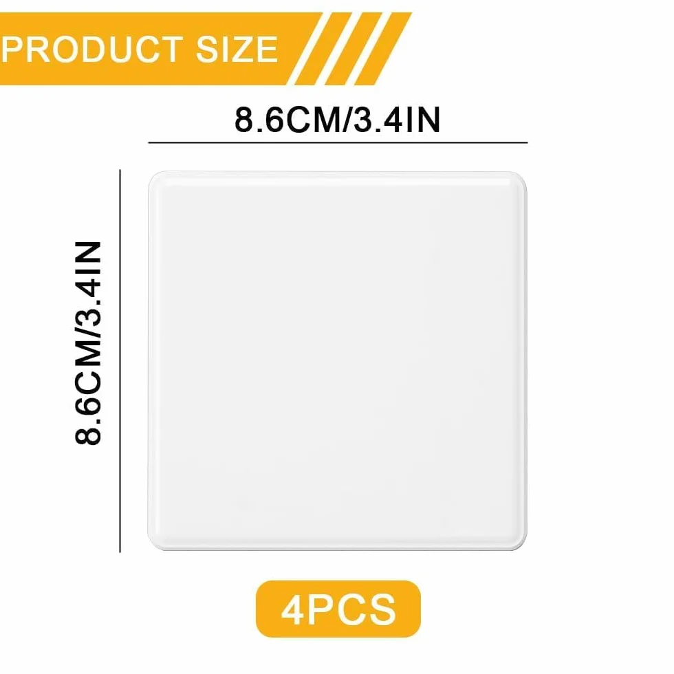 Osłona zaślepek podtynkowych, 4 sztuki, 86 x 86 mm, biała, z tworzywa sztucznego, podtynkowa, osłona włącznika światła, do nieużywanych gniazd lub przełączników (4)