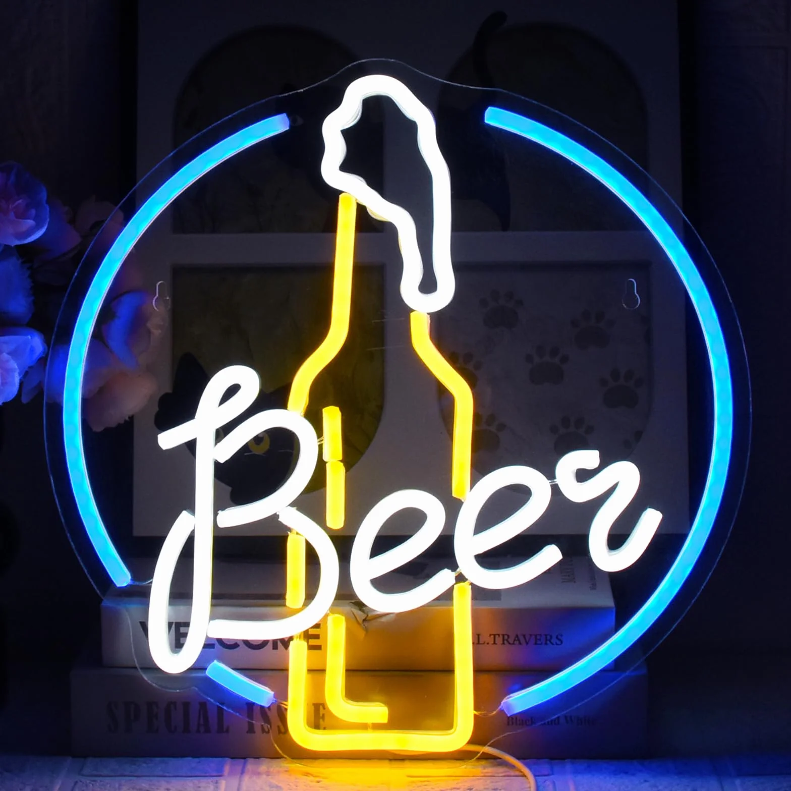 Neon Piwo Neon Znak USB Zasilany Neon Kieliszek do wina w kształcie Neon Pokój Bar Party Showcase Świąteczna dekoracja ścienna Neon