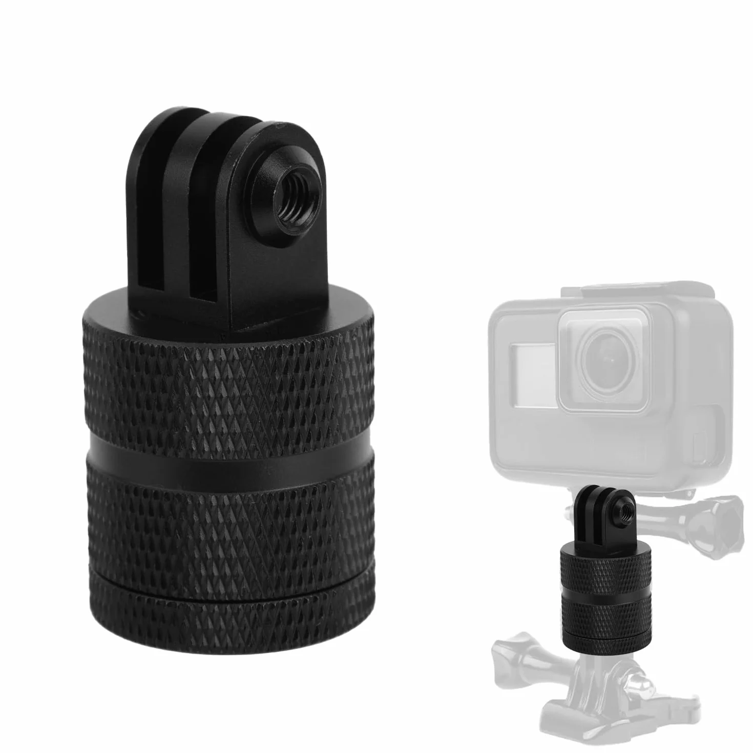 Adapter do Mocowania Statywu Kamery Sportowej, Aluminiowy Uchwyt Kamery 1/4 Cala 20 z Obrotem 360 Stopni Kompatybilny z Kamerami Hero 13/12/11/10/9/8/7 DJI Action 6/5 Pro/4/3