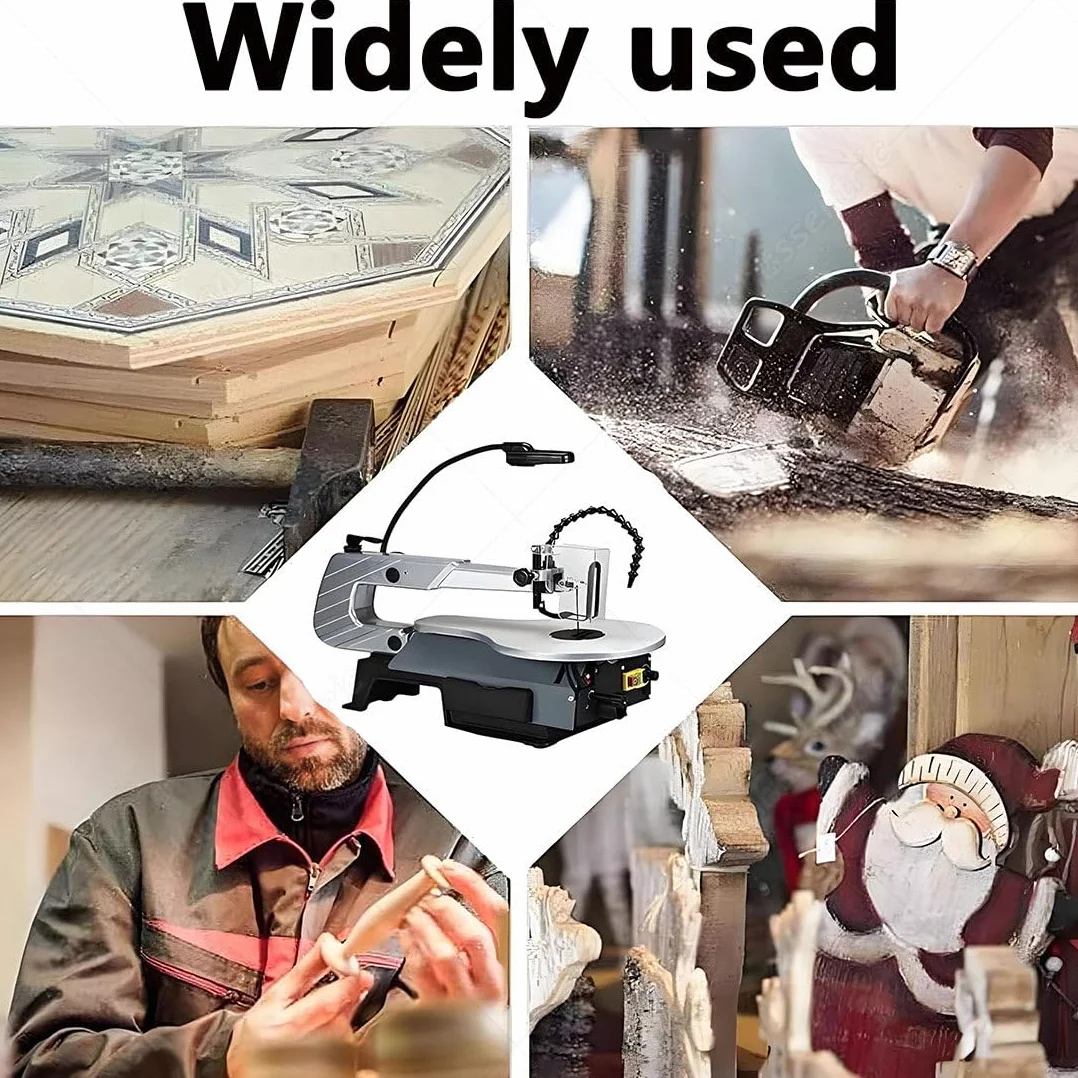 Wyrzynarka Stołowa O Zmiennej Prędkości Obrotowej 150 W, Wielofunkcyjna Piła Do Rzeźbienia Drewnie Z Lampą Roboczą, Maszyna Tnąca Możliwością Pochylenia 45° Prac Rękodzielniczych