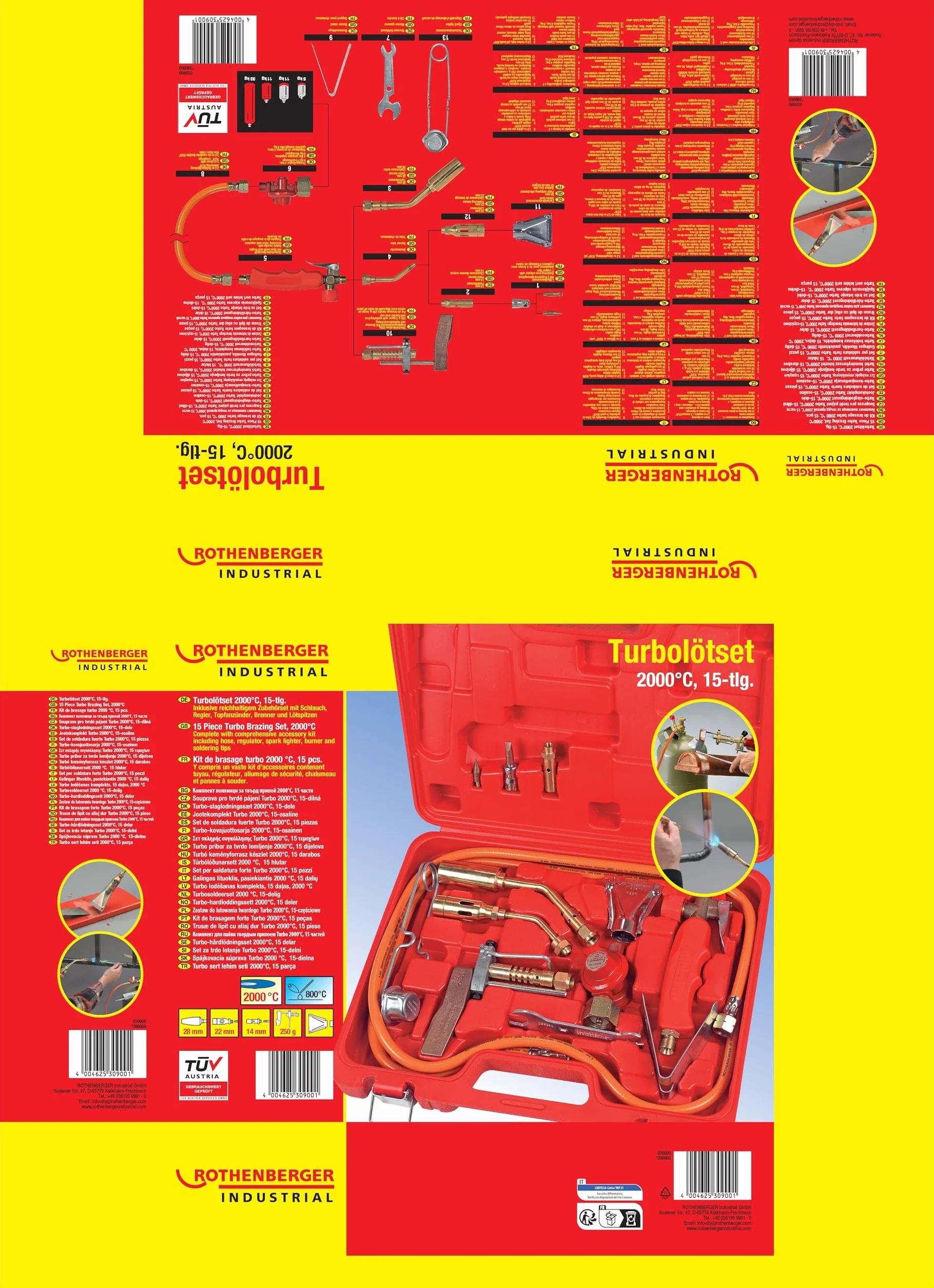 ROTHENBERGER Industrial Turbo Zestaw Lutowniczy 16-Częściowy 30900