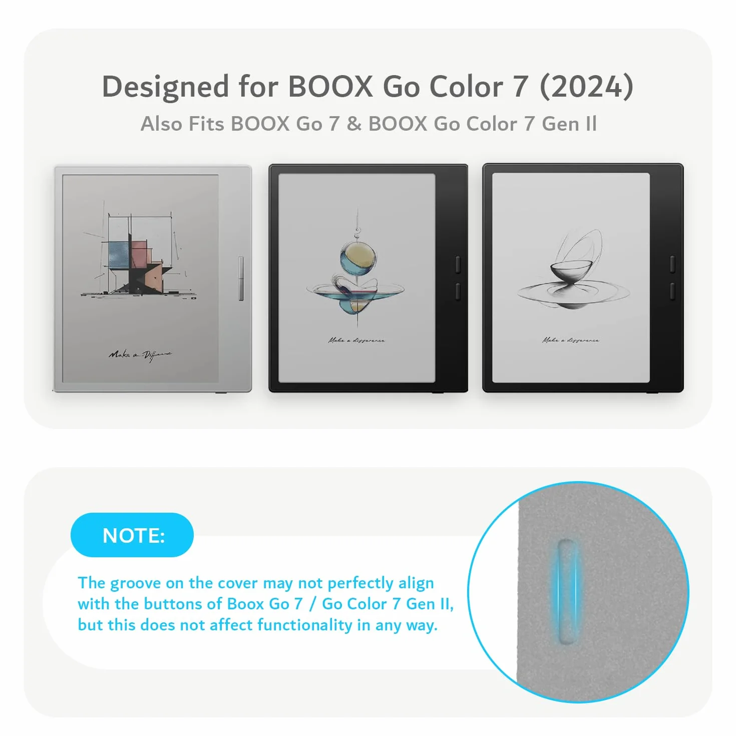 TUDIA SKN FLIP Etui do Onyx Boox Go 7 Color 7 Automatycznego Wybudzania Uśpienia Wstrząsoodporne TPU Trifold Beżowy