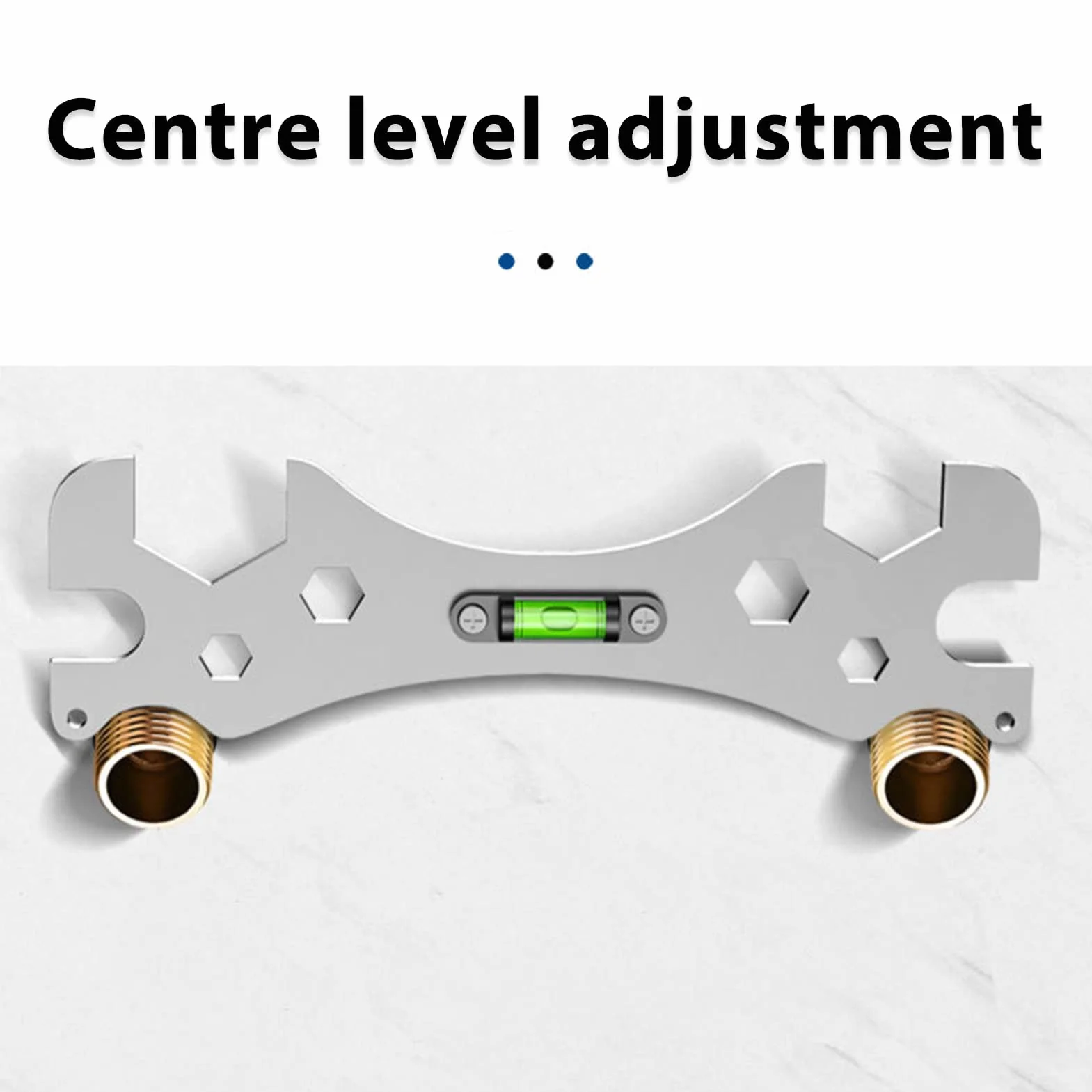 Akozon Specjalny Klucz, Klucz do Baterii Łazienkowej Uniwersalny Wielofunkcyjny Klucz Łazienkowy z Poziomicą Narzędzie Instalacyjne do Hydrauliki