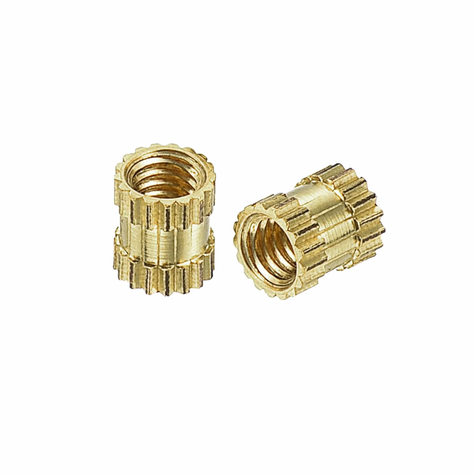 QUARKZMAN Mosiężne nakrętki gwintowane z gwintem wewnętrznym M2,5 x 4 mm (L) x 3,5 mm (OD), 80 szt