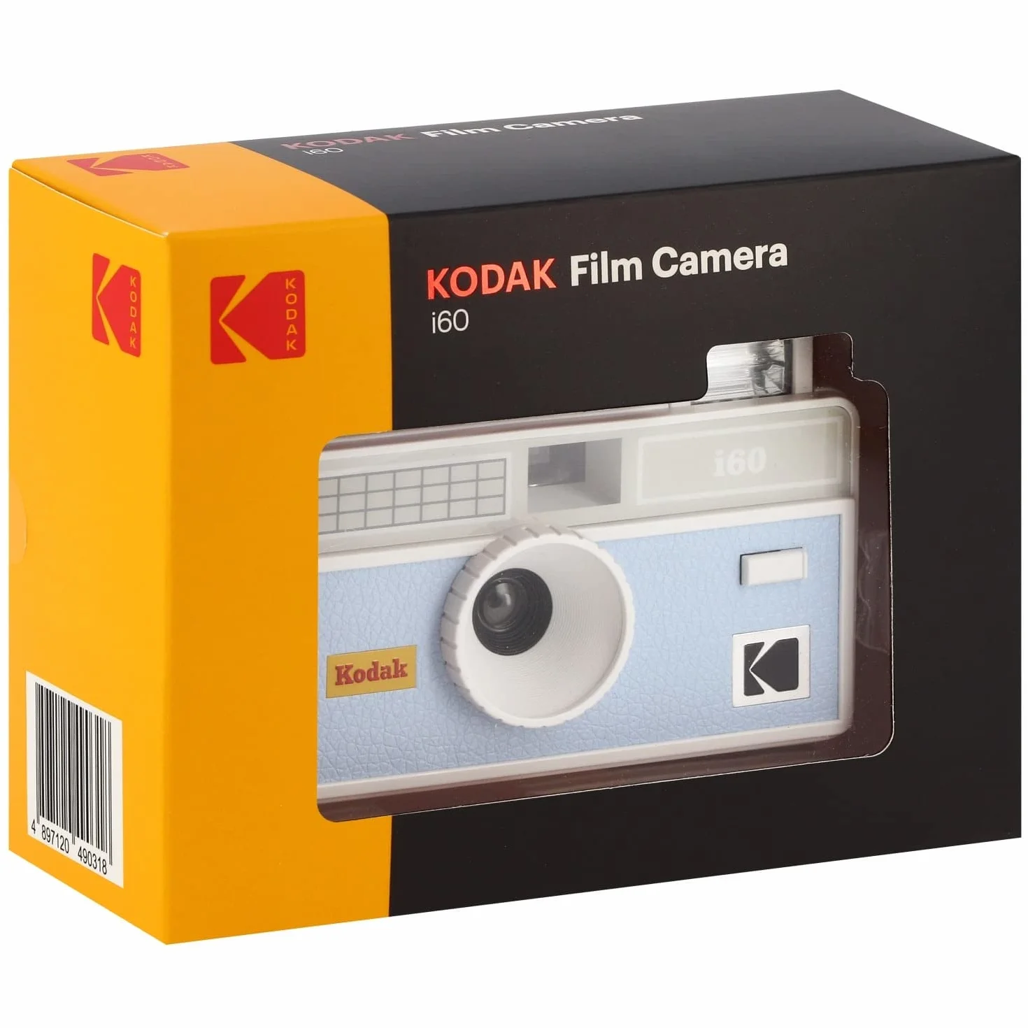 Kodak Kamera filmowa wielokrotnego użytku i60 35 mm - styl retro, bez ostrości, wbudowana lampa błyskowa, naciśnij i wyskakująca lampa błyskowa (Baby Blue)