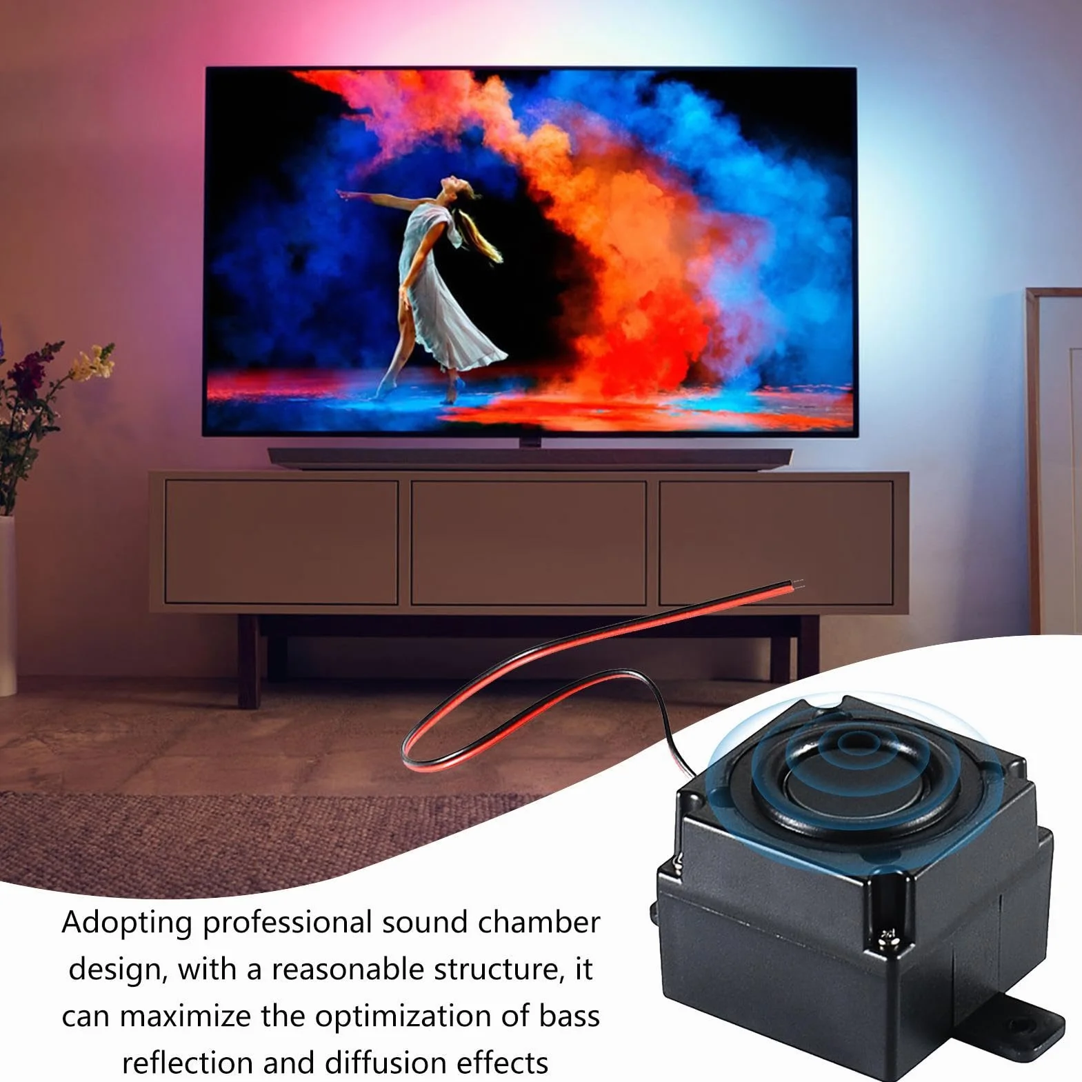 Bass Shaker, audio wzbudnica - Przetwornik głośnika rezonansu na wyraźne dźwięk - Urządzenie audio, podręcznik dotykowy, antywibracja, mały subwoofer do salonu, sypialni, biur