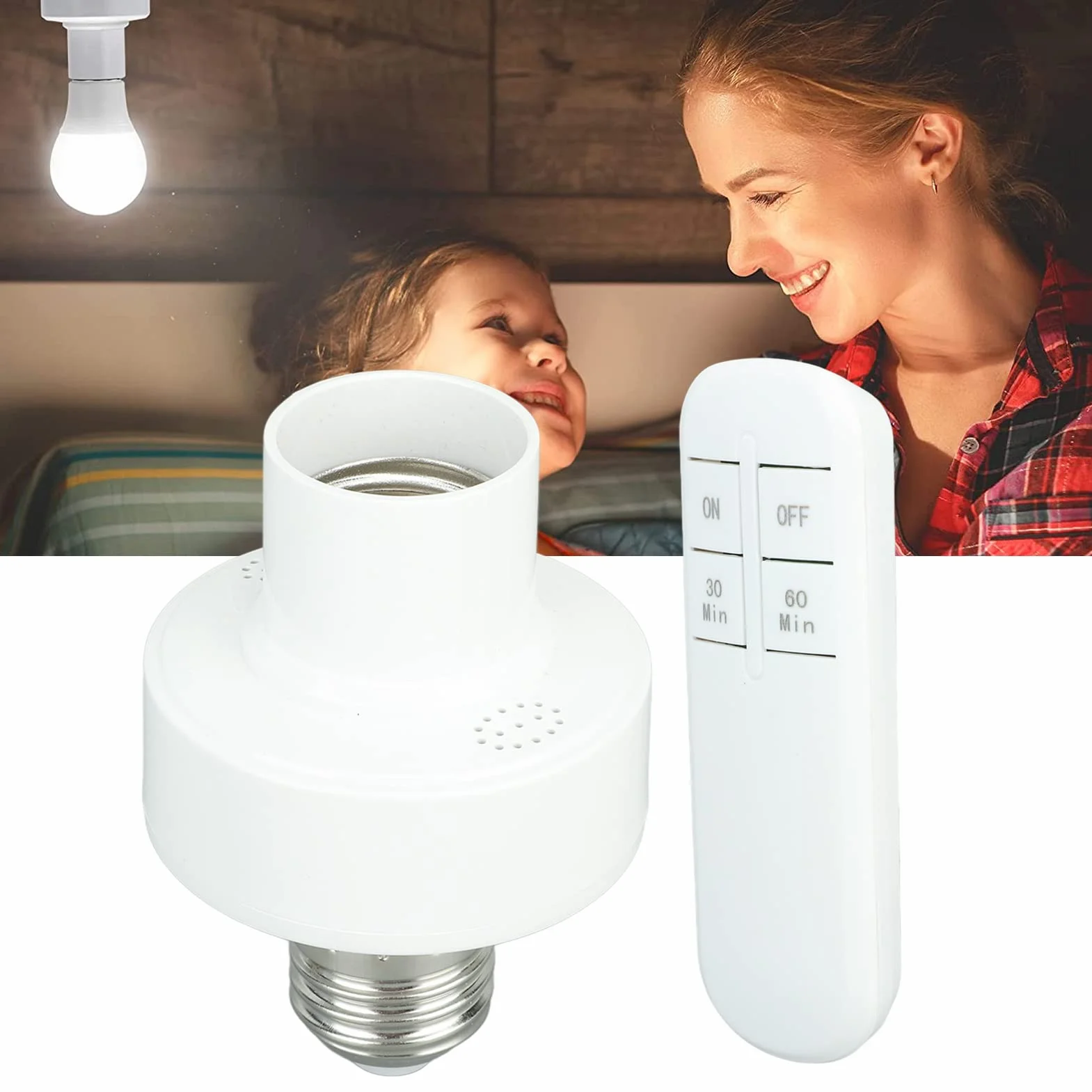 Bezprzewodowe Gniazdo Lampy, Wymiana 30m Gniazdo żarówki Zdalnego Sterowania Sterowanie 360 ​​stopni z Pilotem do Lampy żarowej do żarówki E27 (220 V)