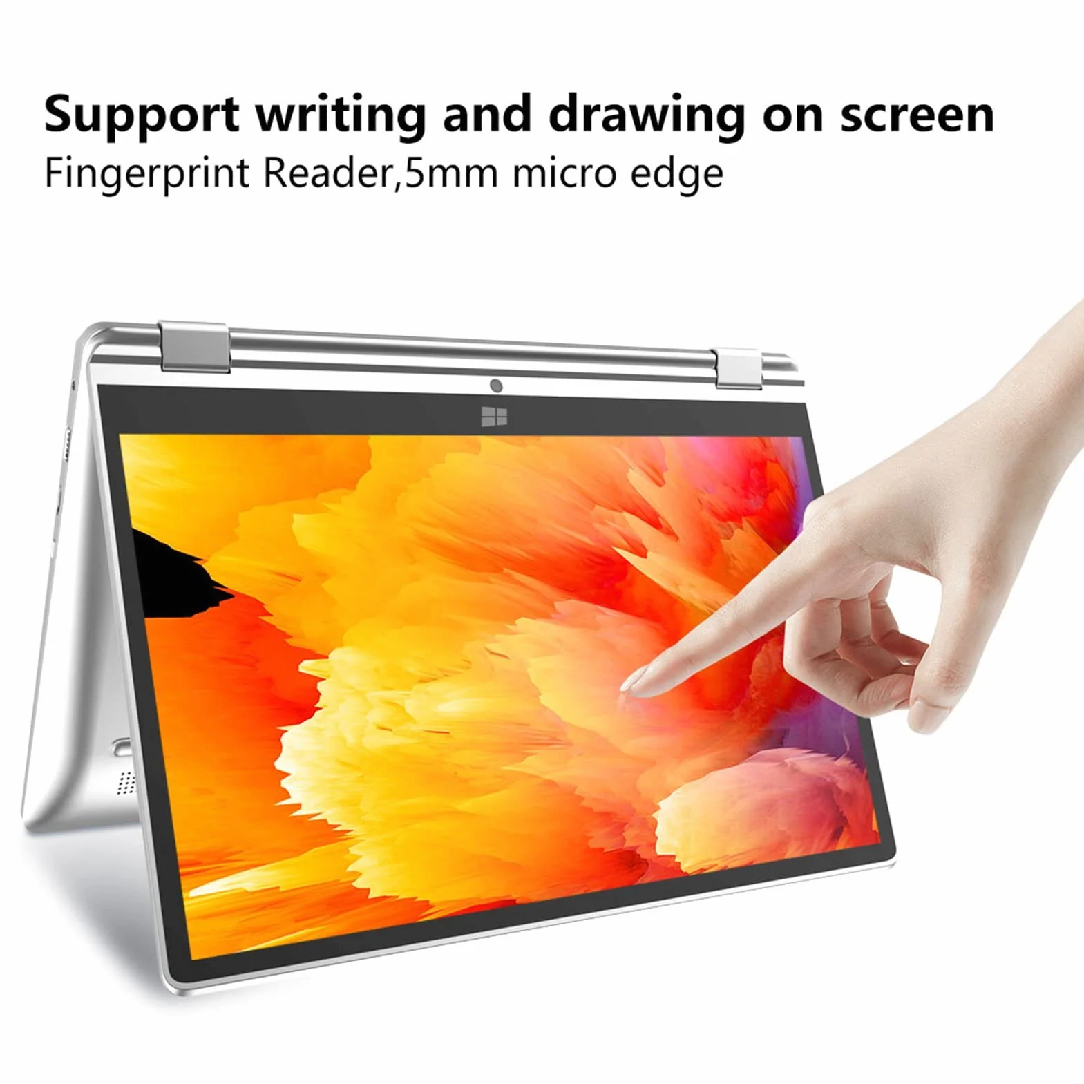 Laptop 2 w 1 z Ekranem Dotykowym 13,3 Cala Obracanym 360°, 1920x1080, 16GB LPDDR4, 256GB SSD, WiFi, BT, Windows 11