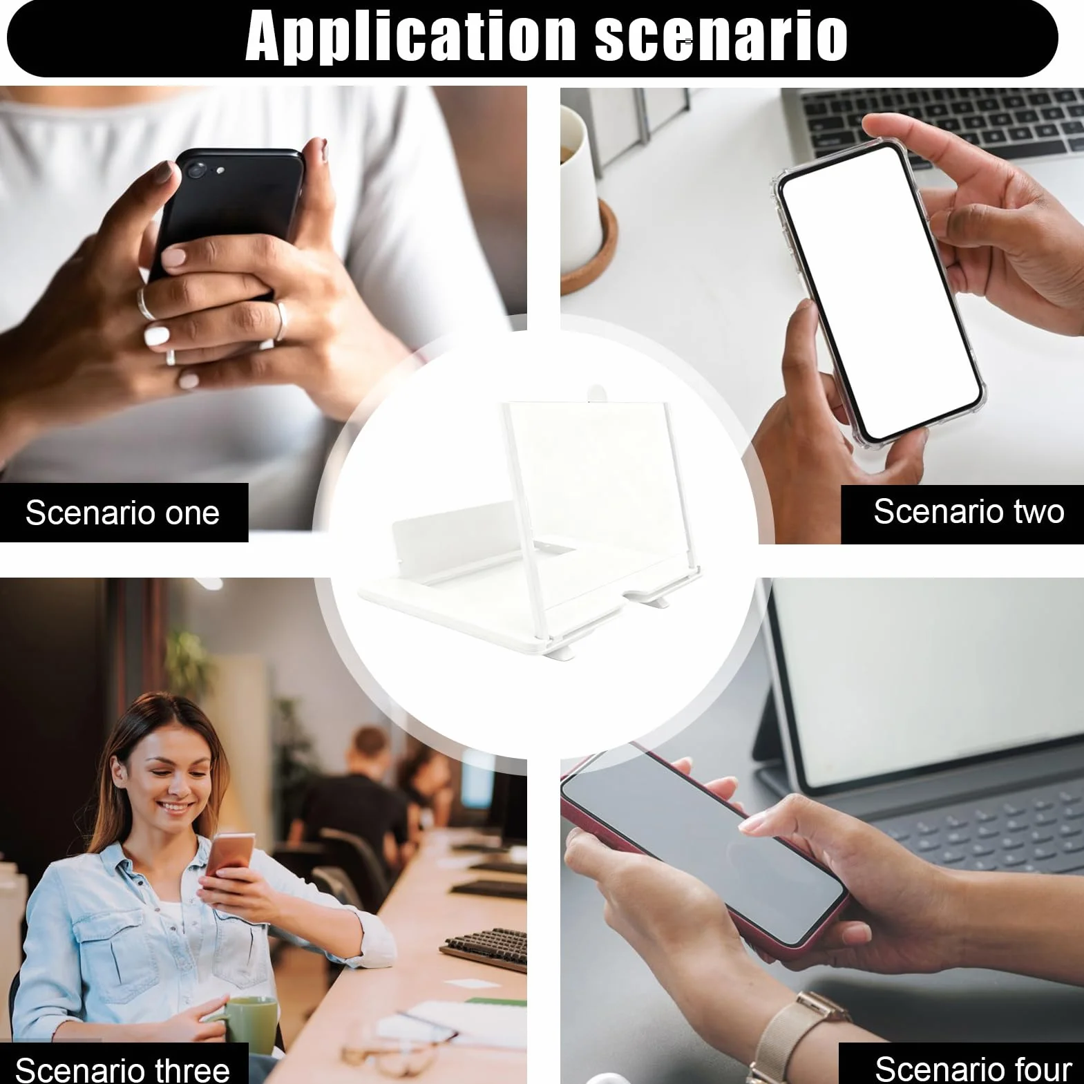Lupa ekranu smartfona najlepszy cienki składany ekran powiększający do telefonu komórkowego film smartfon wzmacniacz ekranu kompatybilny ze wszystkimi smartfonami lupa 3D, 22 x 17 x 16,6 cm