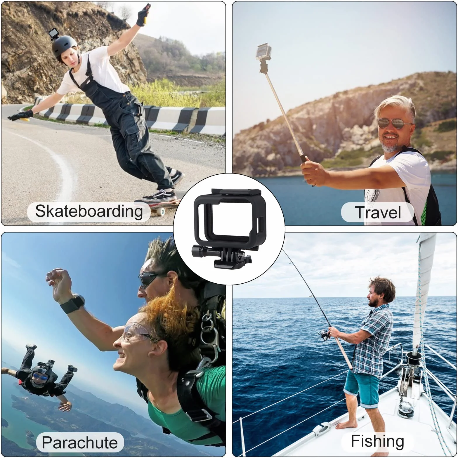 Obudowa ramowa kompatybilna z GoPro Hero 9/10/11 Black akcesoria ochronna z cokołem i śrubą