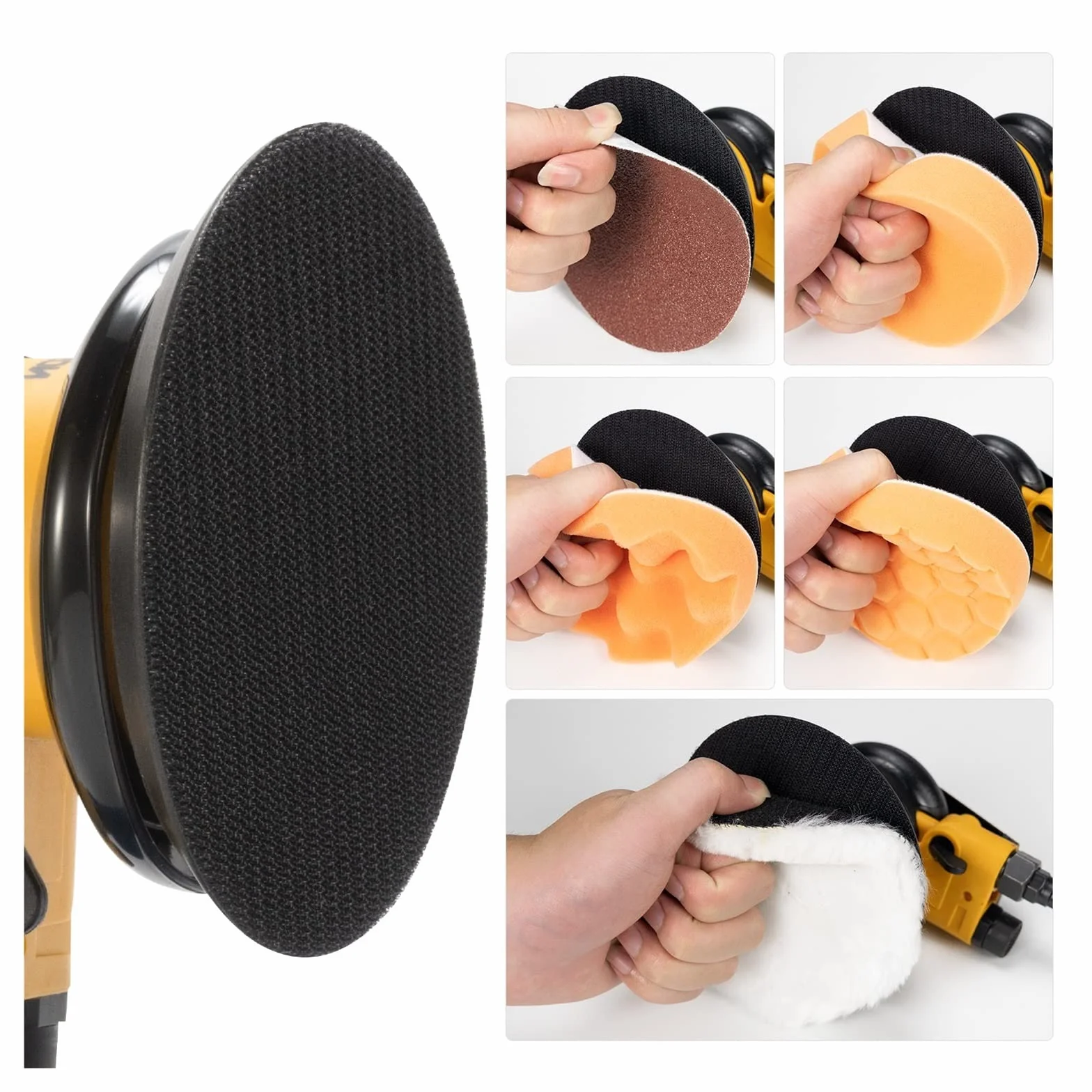 Mini szlifierka pneumatyczna, 150mm narzędzie do konserwacji lakieru samochodowego polerowanie losowa maszyna cięcia palm obróbki drewna polerowania ,Wysoka wydajność(C9 Sander)