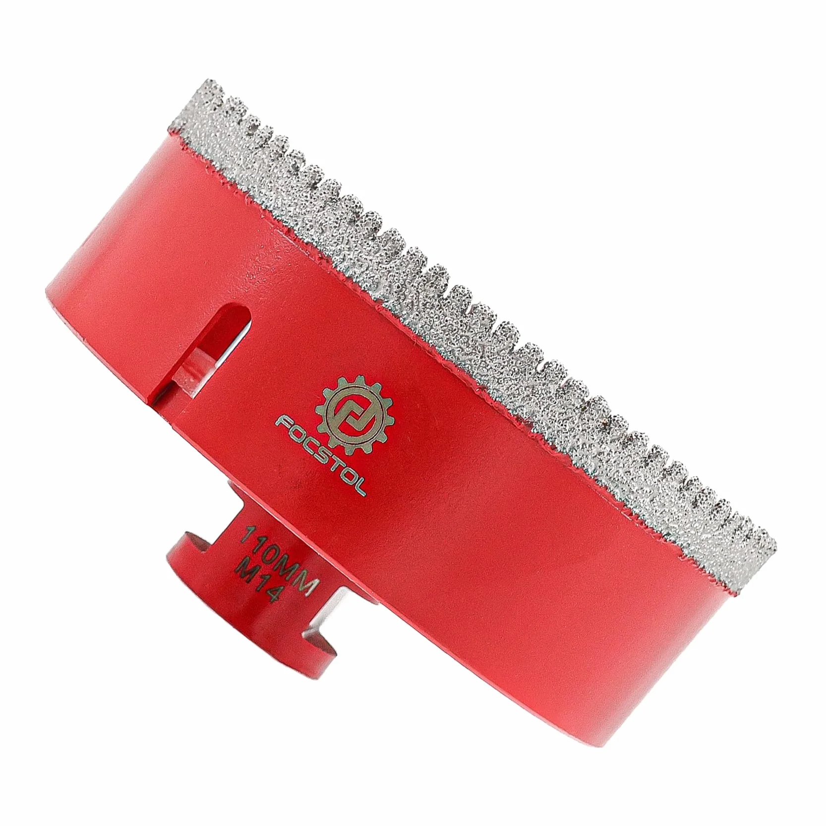 Diamentowe wiertło do płytek 110 mm – FOCSTOL diamentowe otwornice do porcelany, płytek, marmuru, granitu, gwintu M14 do szlifierek kątowych
