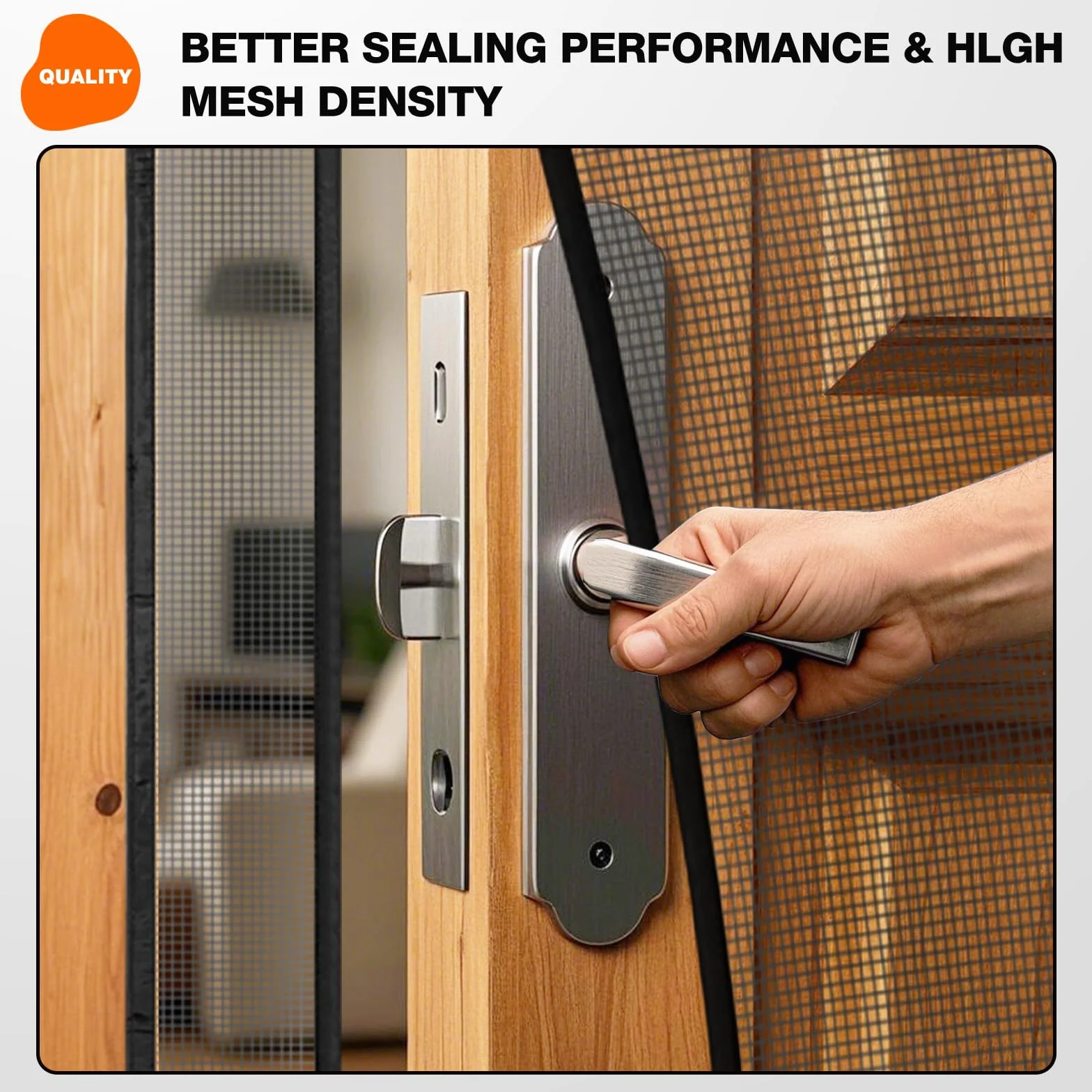 SCREEN DOOR Magnetyczna moskitiera na drzwi balkonowe, 140 x 220 cm, otwierana z boku dla dodatkowego komfortu, ochrona przed owadami na drzwi balkonowe, łatwa instalacja, czarna