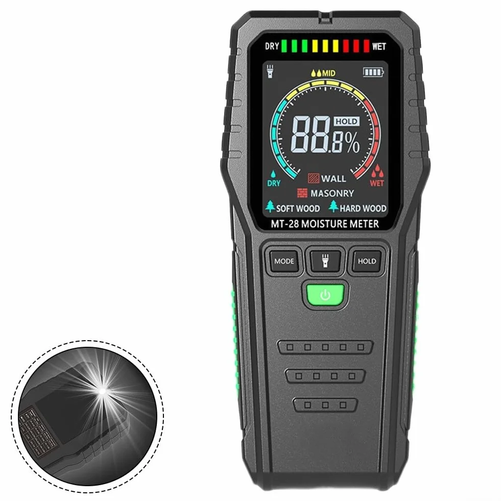 Wilgotnościomierz LCD do szybkiego wykrywania wycieków w ścianach i drewnie