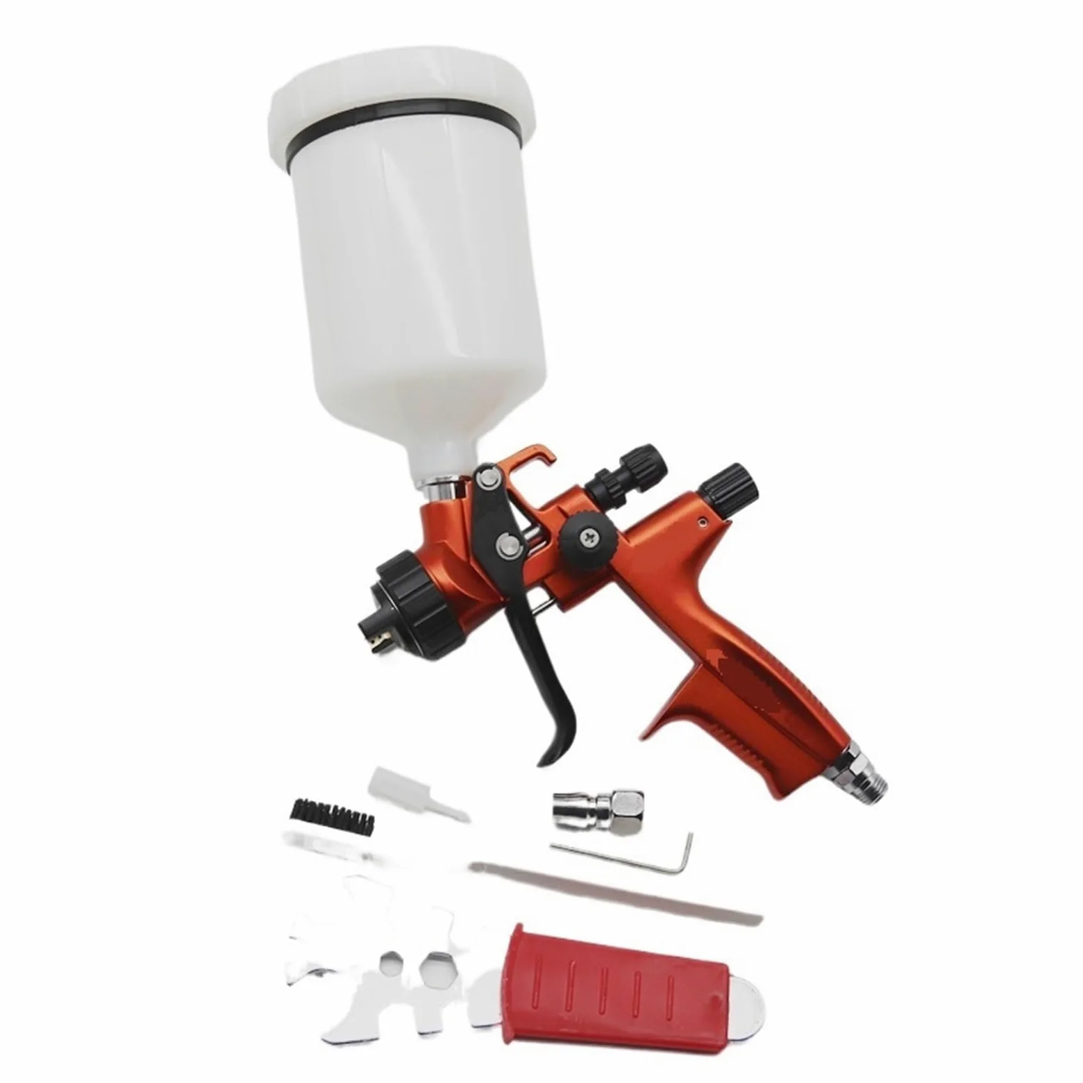 1.3/1.4mm Pistolety Natryskowe Z Dyszą Naprawa Samochodów Pistolet Do Malowania Farbą W Sprayu Lakier Samochodowy Natryskowy Airbrush Na Sprężone Powietrze Wysoka Precyzja Atomizacji(Orange 1.3mm)