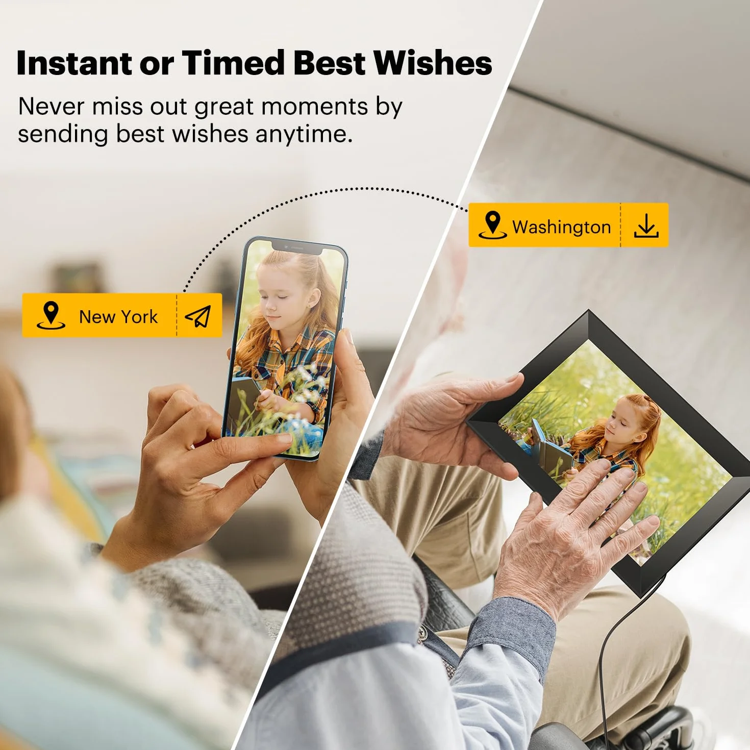KODAK Cyfrowa ramka na zdjęcia Wi-Fi 10,1", ekran dotykowy HD IPS, elektroniczna ramka na zdjęcia z pamięcią 32 GB, automatyczne obracanie zdjęć, udostępnianie zdjęć lub filmów w dowolnym miejscu za