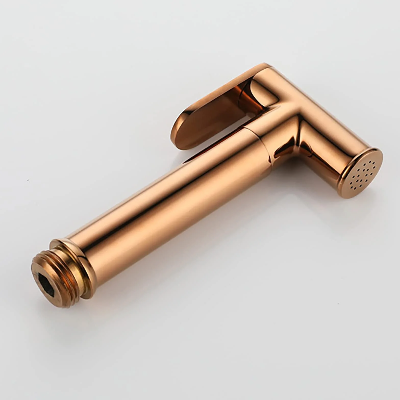 Rose Gold Handheld Bidet Zestaw opryskiwaczy z montażem ściennym Pojedynczy uchwyt mosiężna bidet zestaw rozpylaczy dla pieluszek zawiera 150 cm wąż prysznicowy i okrągłą głowę LWX
