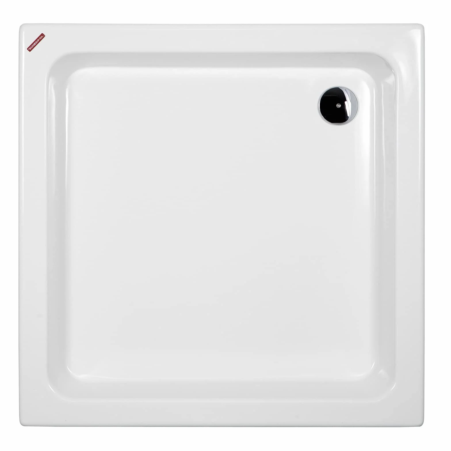 Sellon24® Akrylowy brodzik prysznicowy bez fartucha, kwadratowy, prostokątny, z uchwytem EPS + syfon, biały, stabilny wspornik styropianowy, możliwość kafelkowania, wysokość konstrukcyjna 26 cm (80 x
