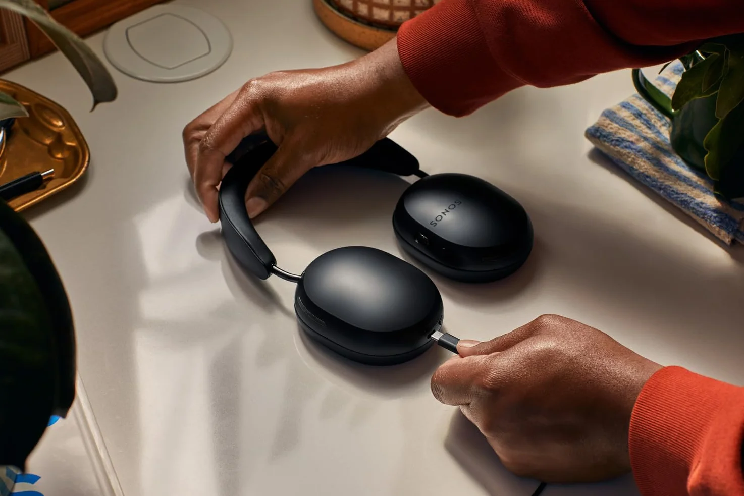 Sonos Ace Bezprzewodowe słuchawki Bluetooth redukcja szumów 30h baterii dźwięk przestrzenny śledzenie głowy czarne