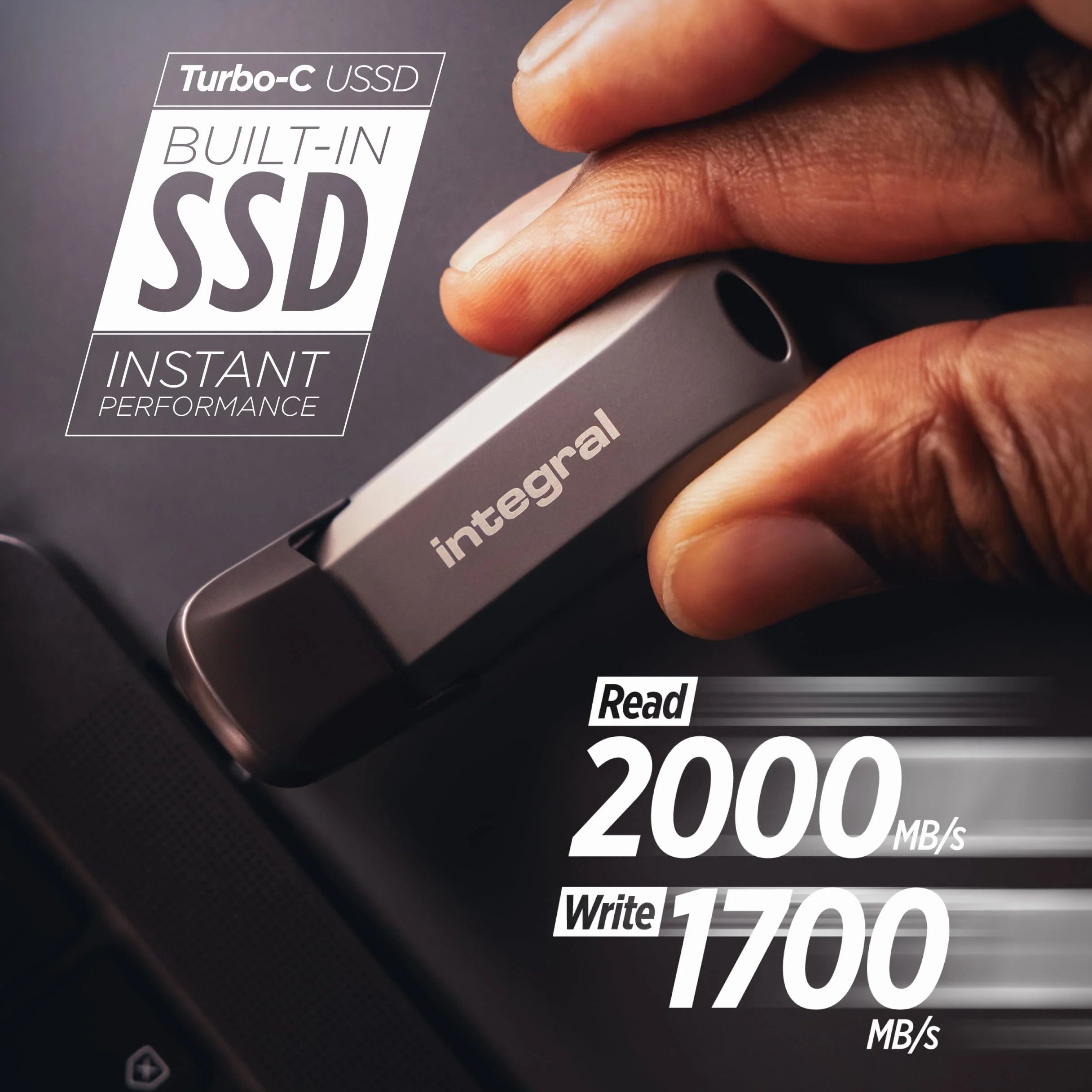Integral USSD 512 GB Turbo-C USB 3.2 Gen 2×2 metalowa pamięć USB SSD odczyt 2000 MB/s zapis 1700 MB/s