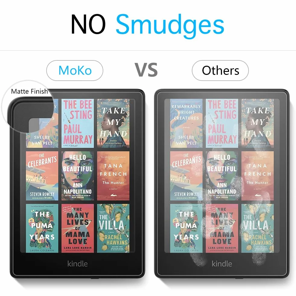 MoKo 4 Pack Screen Protector for 7" 12th Signature Edition eReader 2024, Anti-Glare Matte PET Film for Boox Go 7, Kobo Aura 2
