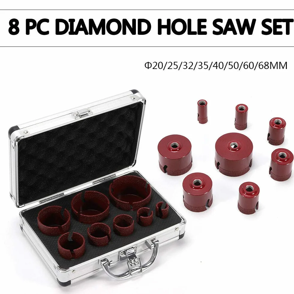 8 szt. M14 diamentowe wiertła koronowe do granitu gresu 20-68 mm