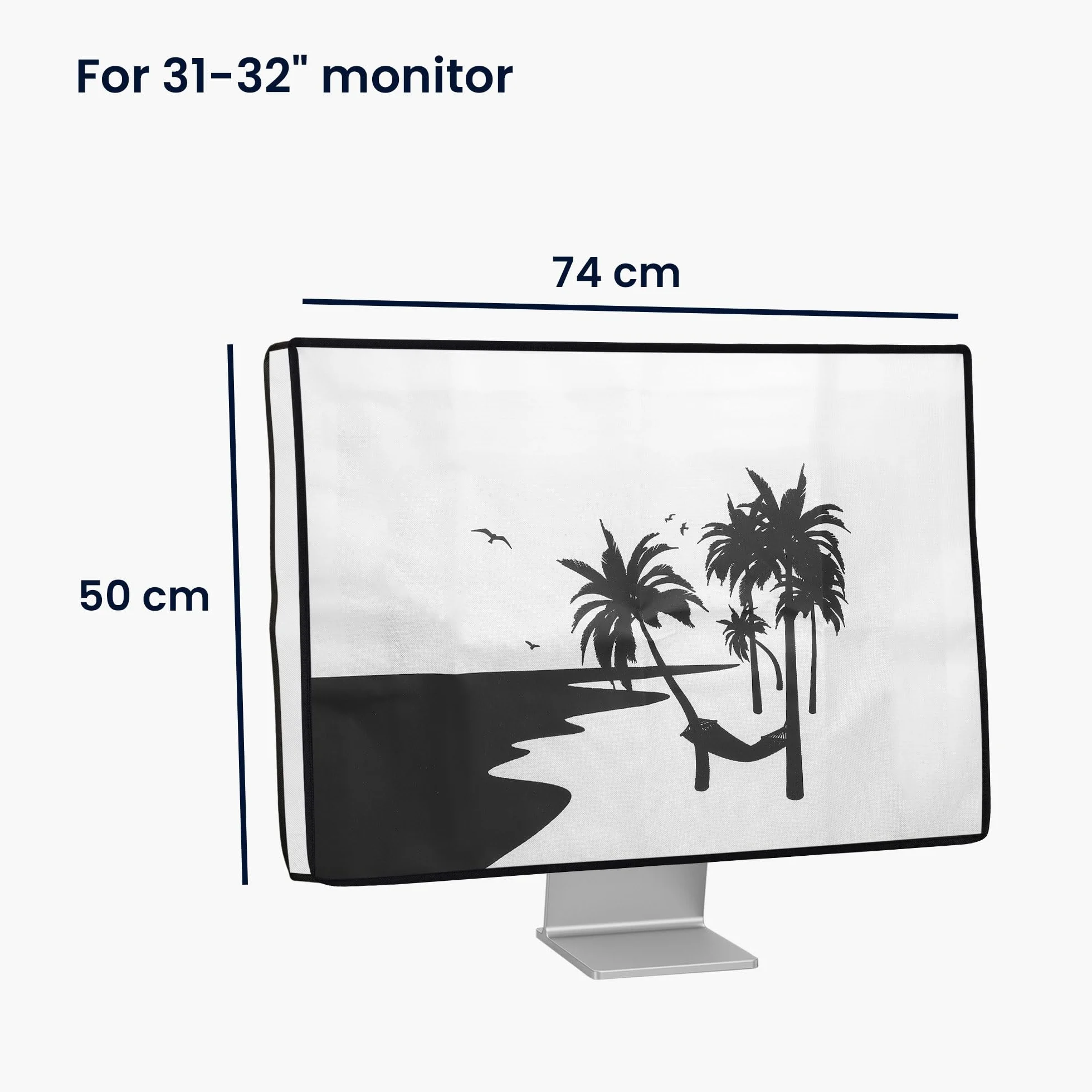 kwmobile Pokrowiec na monitor komputerowy 78.7-81.3 cm czarny/biały