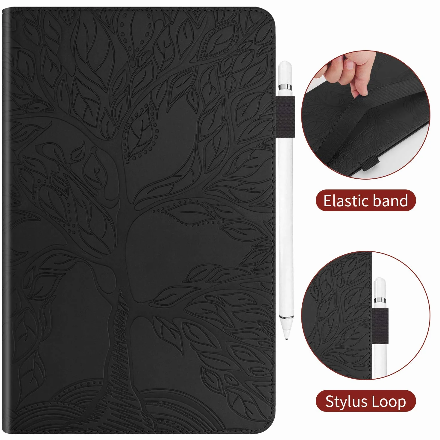 Etui do Lenovo Tab Plus Tablet 11,5" 2024, etui ze skóry PU z uchwytem na pióro Lenovo Tab Plus 11,5", etui ochronne z funkcją podstawki, Lenovo Tab Plus 11,5" czarne