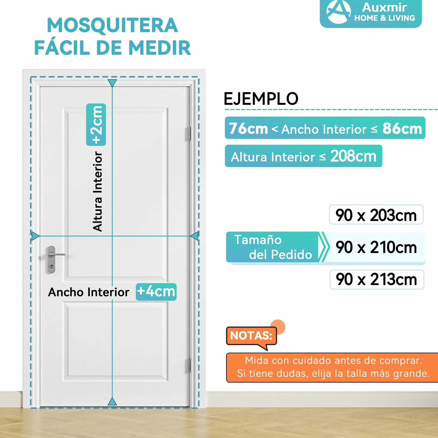 Moskitiera magnetyczna Auxmir do drzwi balkonowych, zasłona przeciw owadom, 90 x 230 cm, bardzo mocne magnesy, pogrubiona zasłona magnetyczna bez wiercenia, do drzwi balkonowych, salonu, drzwi tarasow