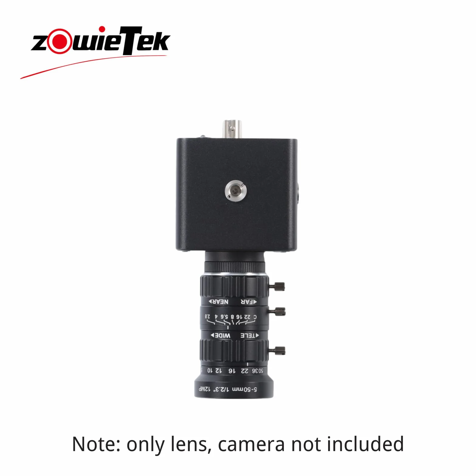 Zowietek Obiektyw zmiennoogniskowy o niskim zniekształceniu, 5-50 mm, 12 MP, z adapterem C-CS, do montażu ZowieCAM POV CS/C, kamery IMX477 Raspberry Pi HQ, przemysłowy obiektyw teleskopowy, ręczne