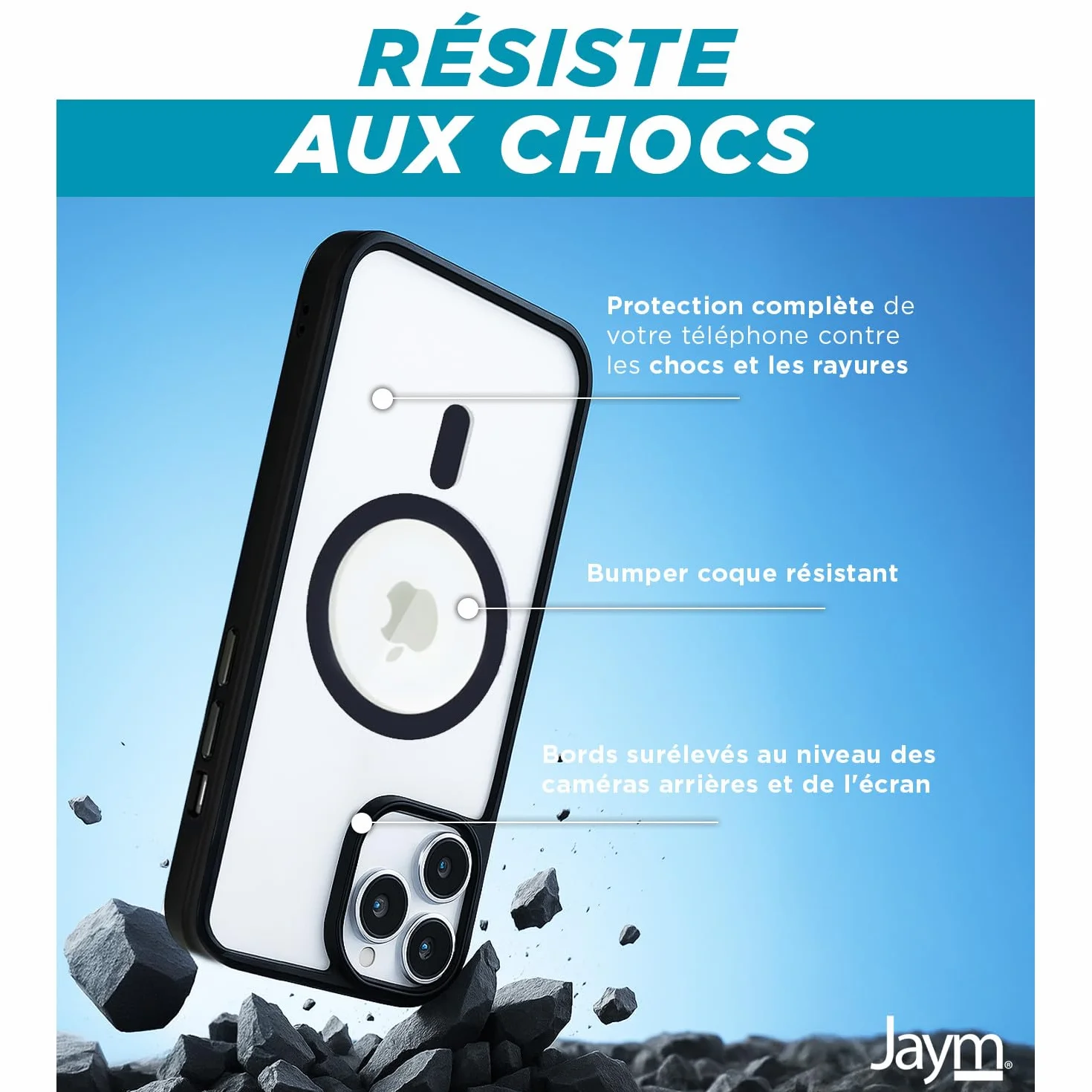 JAYM Etui na zderzak Magsafe iPhone 16 Pro Max czarne