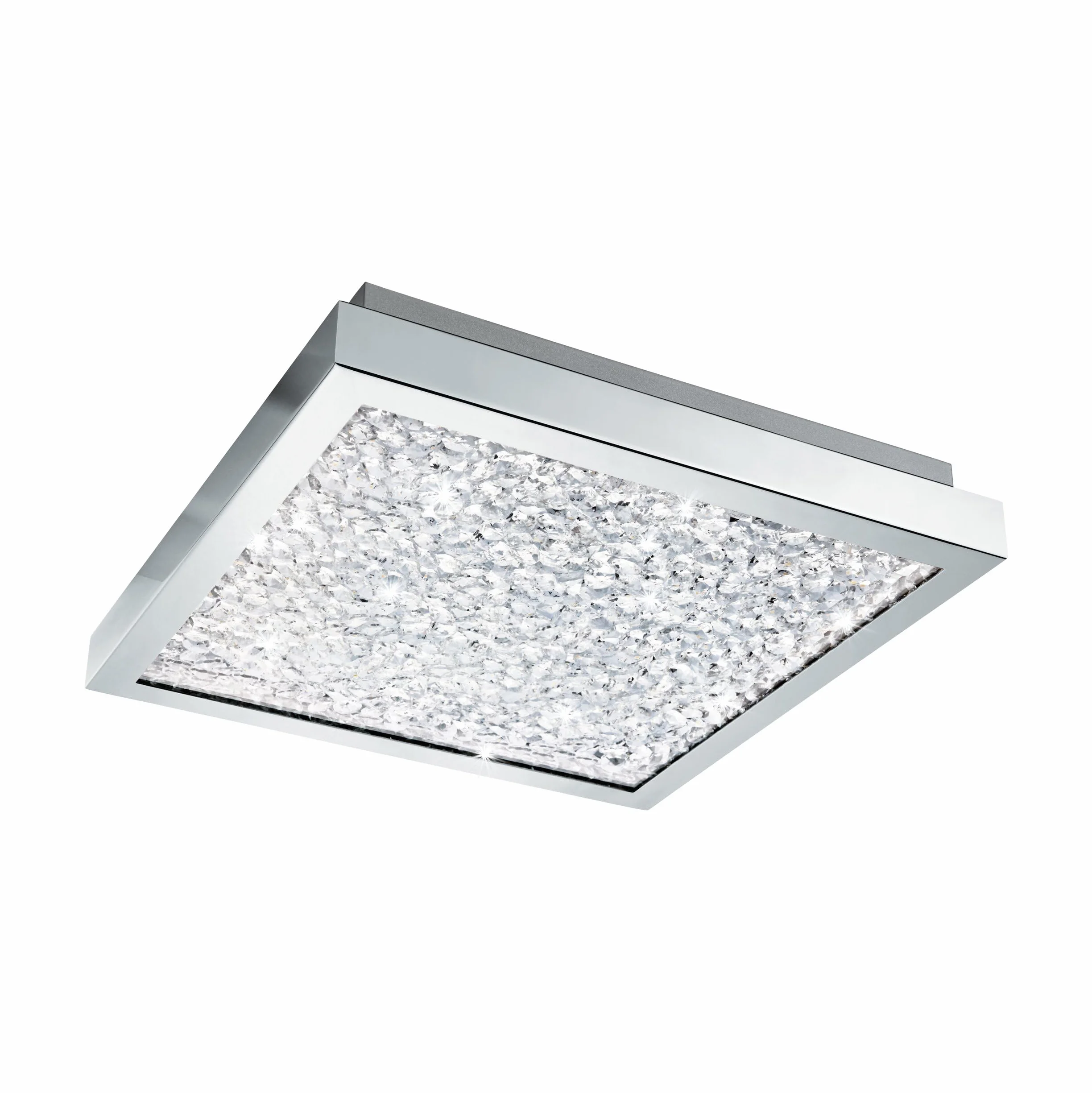 EGLO LED lampa sufitowa kryształowa Cardito, 1-punktowa lampa sufitowa | materiał: stal, kolor: chrom, szkło: przezroczyste kryształy, wymiary: 32x32 cm