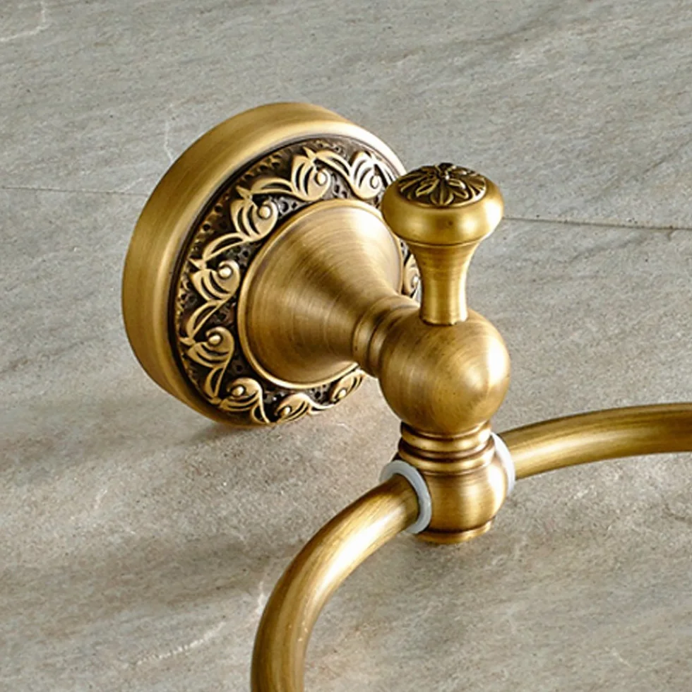 Weare Home Retro solidna miedź, pojedynczy pierścień na ręczniki, wieszak na ręczniki, minimalistyczny, klasyczny z nacięciem, powłoka z brązu, montaż ścienny, trwały, akcesoria łazienkowe, dekoracja