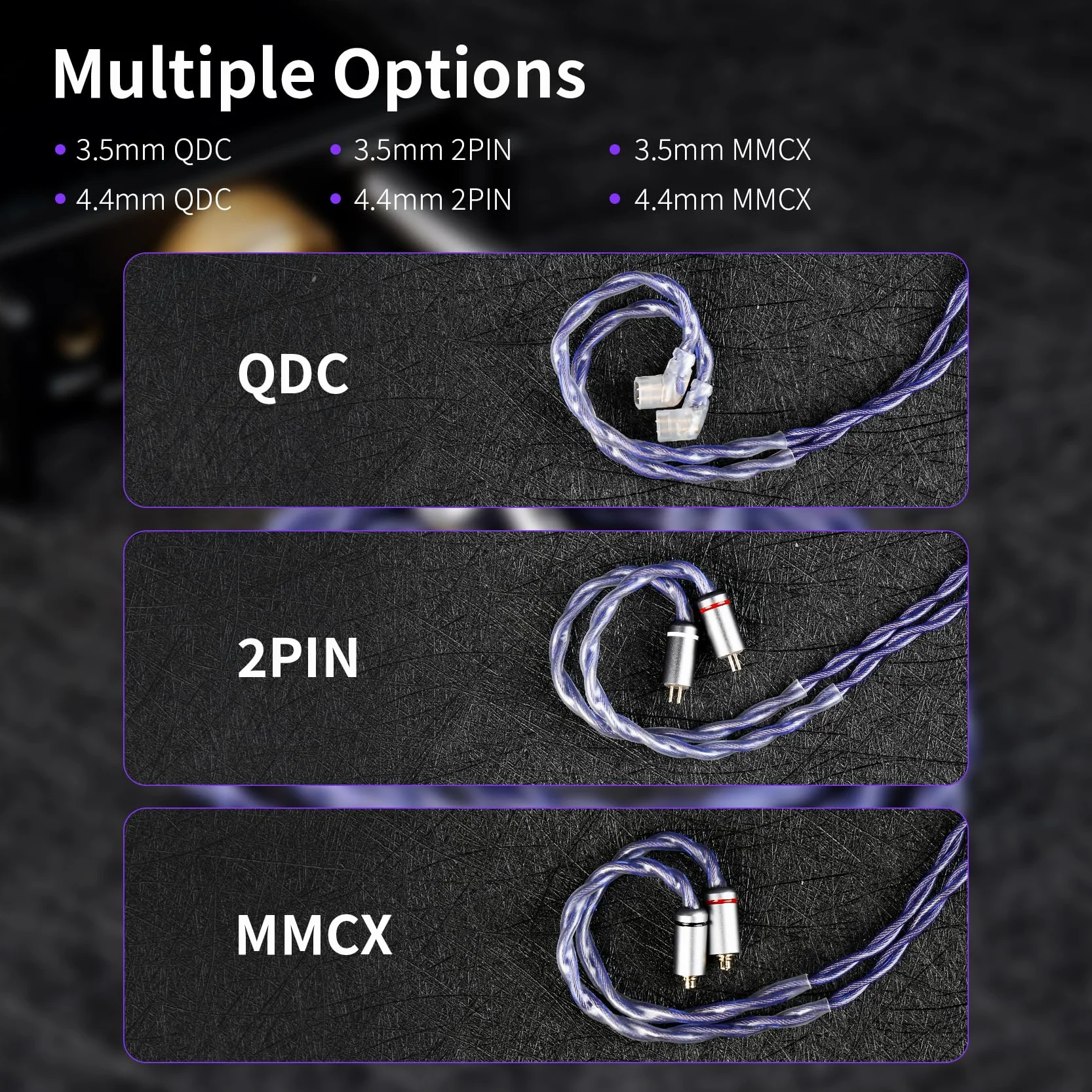 KBEAR Neon 2 PIN IEMs kabel 5N beztlenowa miedź HiFi słuchawkowy 3,5 mm 120 cm