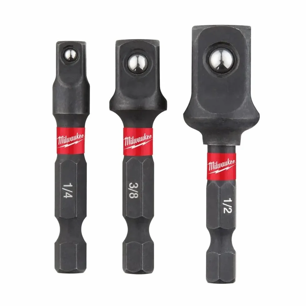 Milwauke 3 x zestaw adapterów do kluczy nasadowych (1/4 + 3/8 + 1/2)
