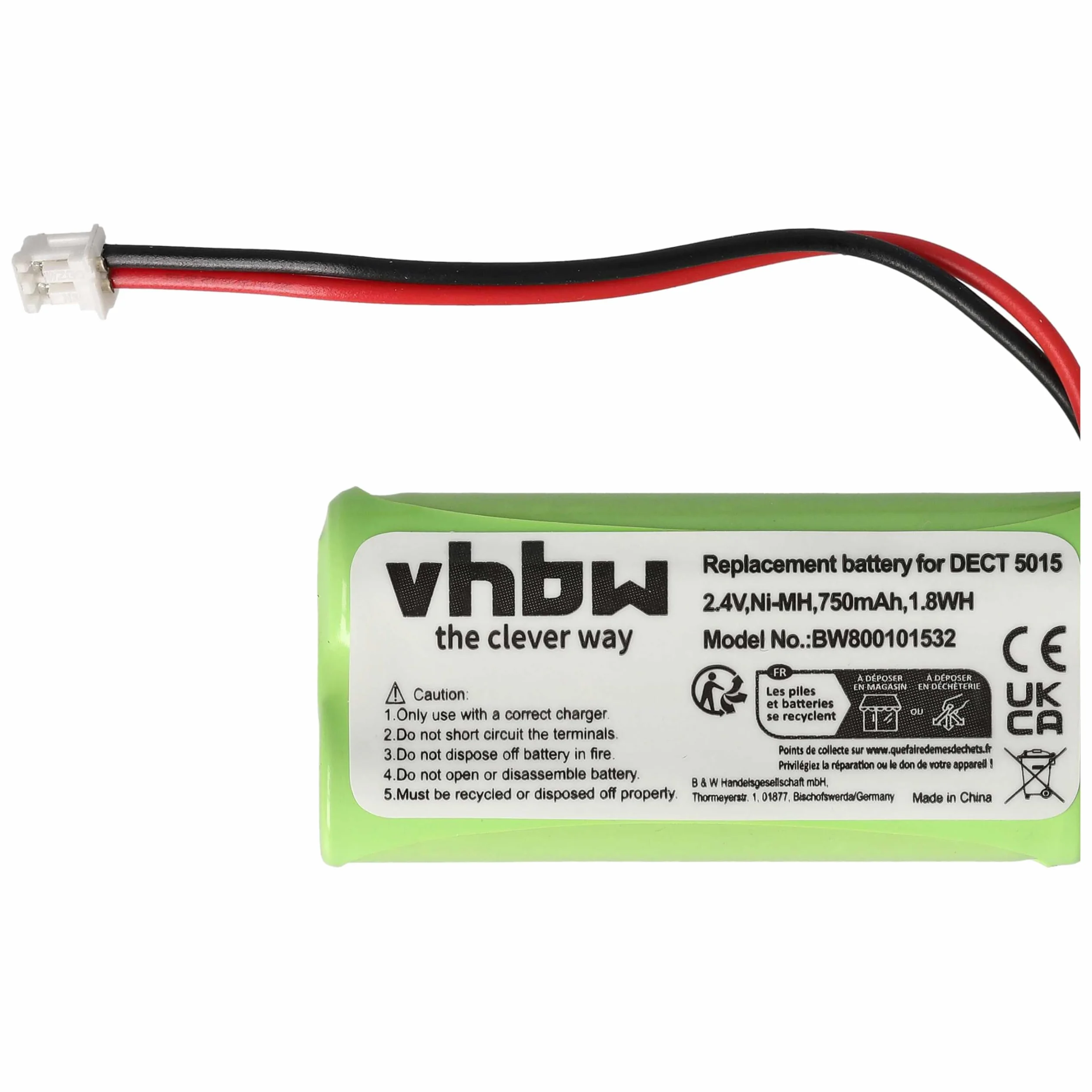 Bateria NI-MH 750 mAh 2,4 V kompatybilna z AUDIOLINE DECT 5015